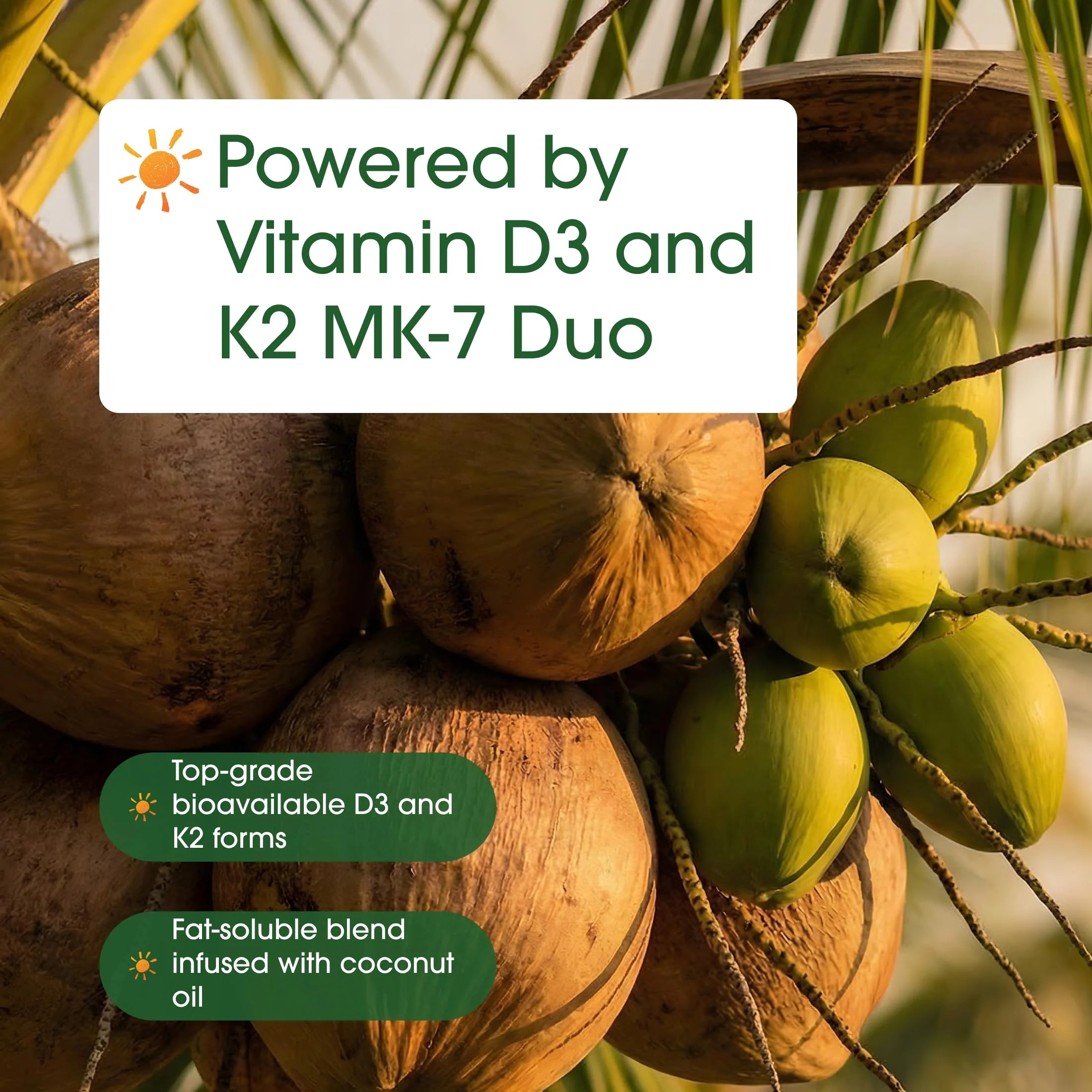 NatureBell Vitamin Double Strength D3 + K2-240 Softgels - 10,000 IU Vitamin D & 200mcg K2 - Bone Strength, Immune Function & Calcium Absorption Support* - Coconut Oil Infused - Image 4