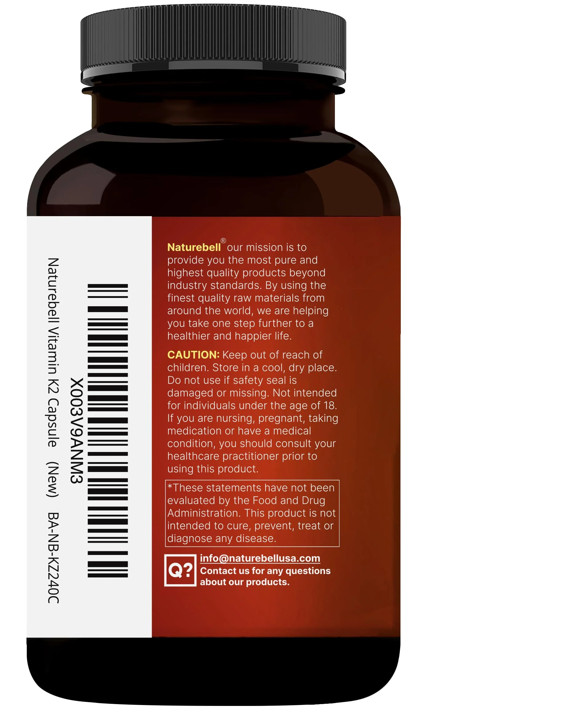 NatureBell Vitamin K2-240 Capsules - 200mcg Double Strength MK-7 & MK-4 Complex - Heart, Bone & Immune Health Support* - Complete K Vitamins Formula - Image 2