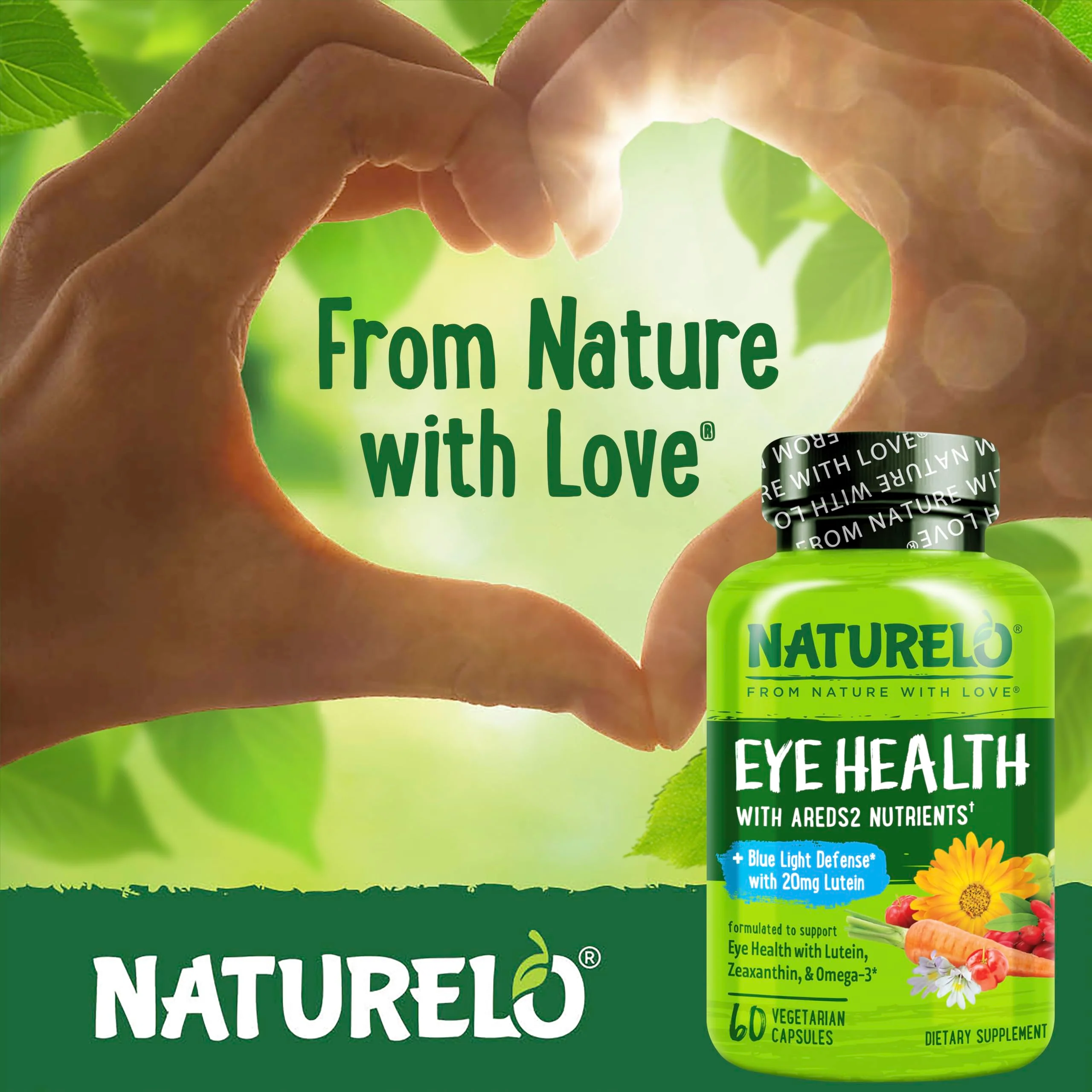NATURELO Eye Vitamins - AREDS 2 Formula Nutrients with Lutein, Zeaxanthin, Vitamin C, E, Zinc, Plus DHA - Supplement for Dry Eyes, Healthy Vision, Eye Support - 60 Vegan Capsules - Image 4