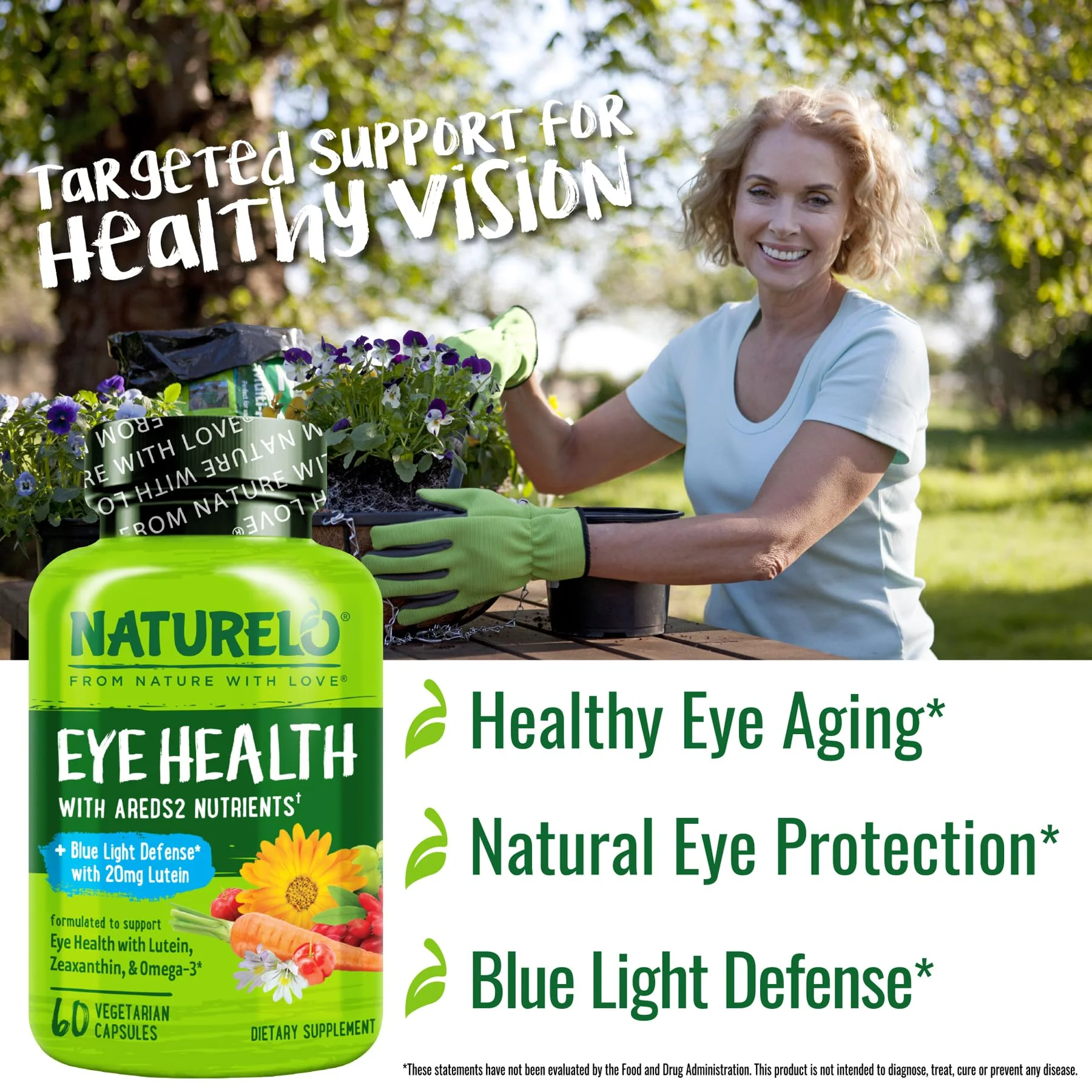 NATURELO Eye Vitamins - AREDS 2 Formula Nutrients with Lutein, Zeaxanthin, Vitamin C, E, Zinc, Plus DHA - Supplement for Dry Eyes, Healthy Vision, Eye Support - 60 Vegan Capsules - Image 5