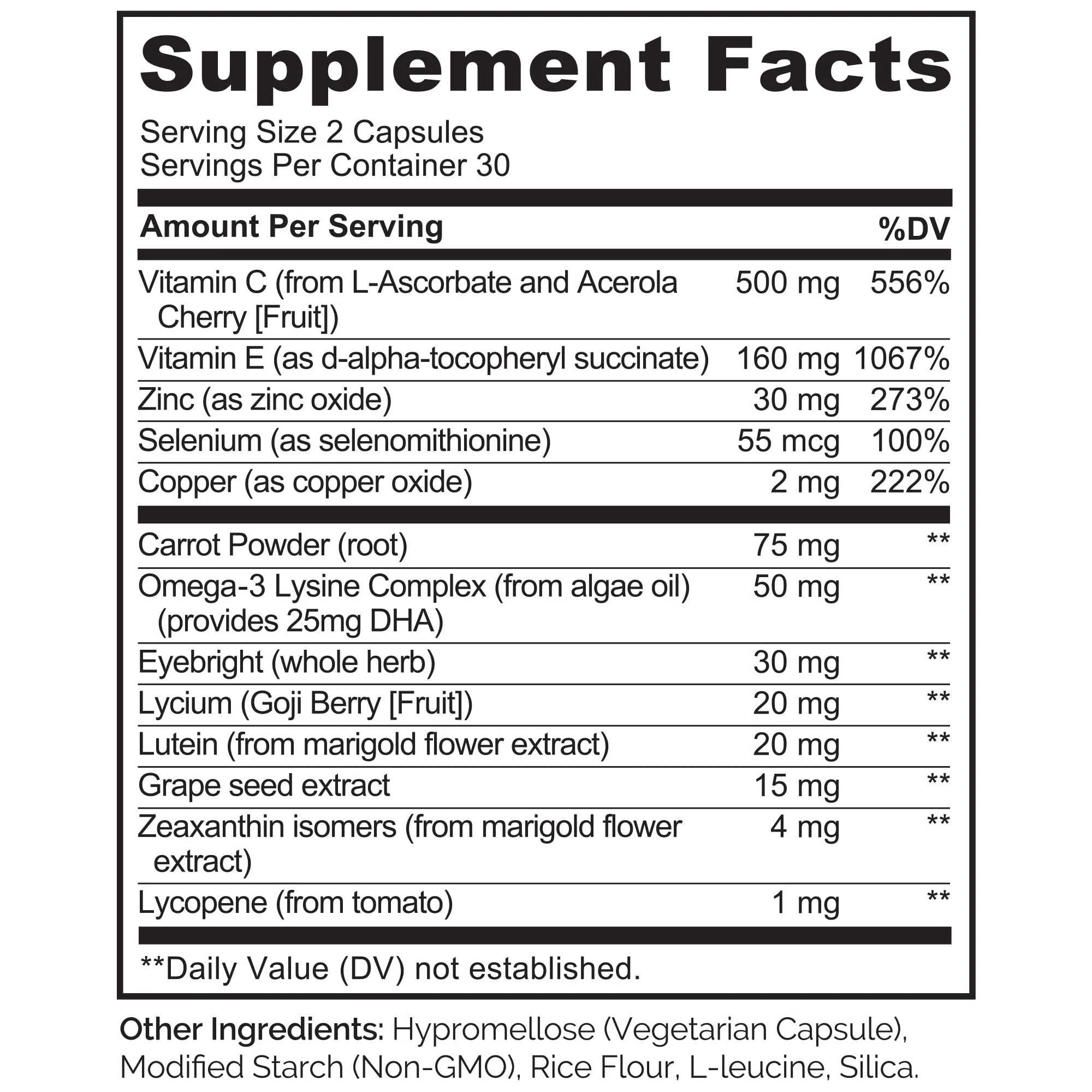 NATURELO Eye Vitamins - AREDS 2 Formula Nutrients with Lutein, Zeaxanthin, Vitamin C, E, Zinc, Plus DHA - Supplement for Dry Eyes, Healthy Vision, Eye Support - 60 Vegan Capsules - Image 7