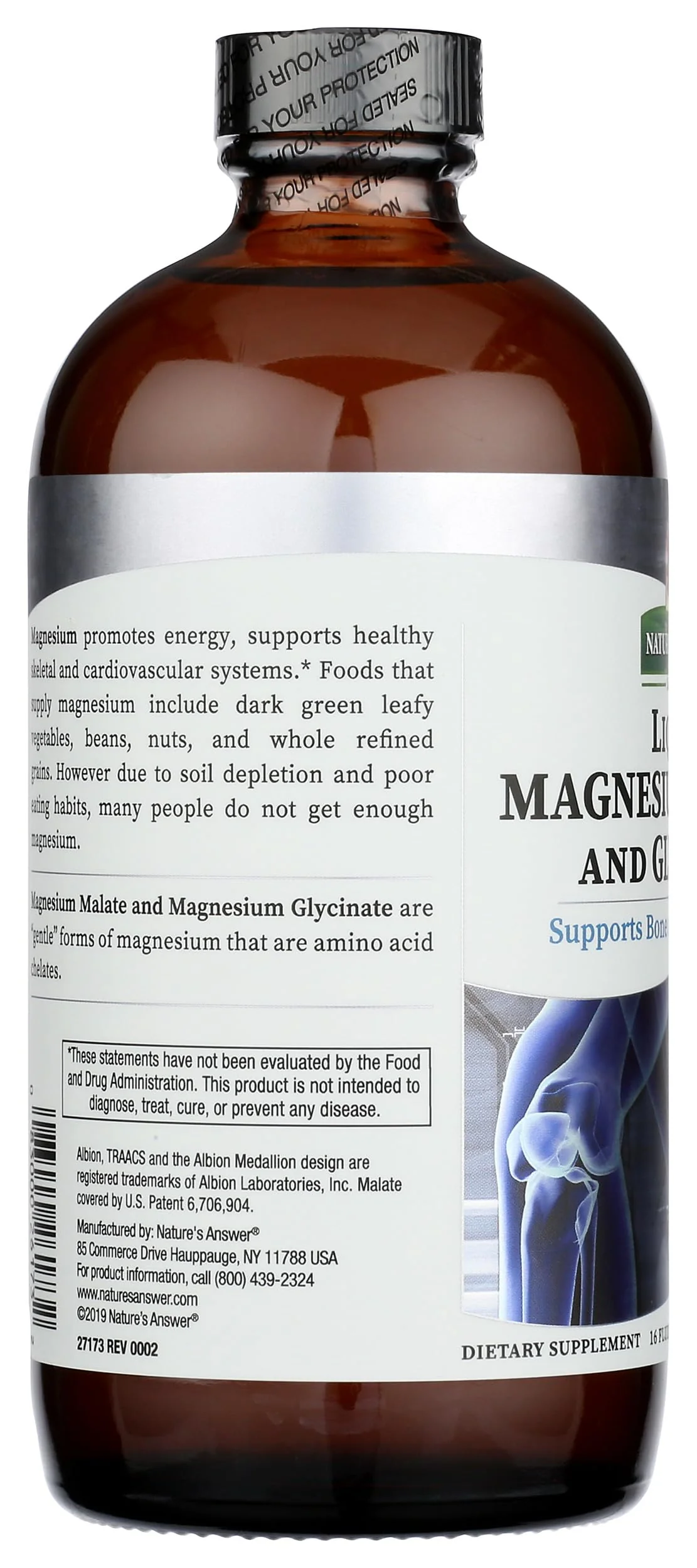 Nature's Answer Liquid Magnesium Malate and Glycinate | Supports Healthy Bone & Muscle Function | Promotes Healthy Cardiovascular Function | Gluten-Free & Vegan 16oz - Image 4