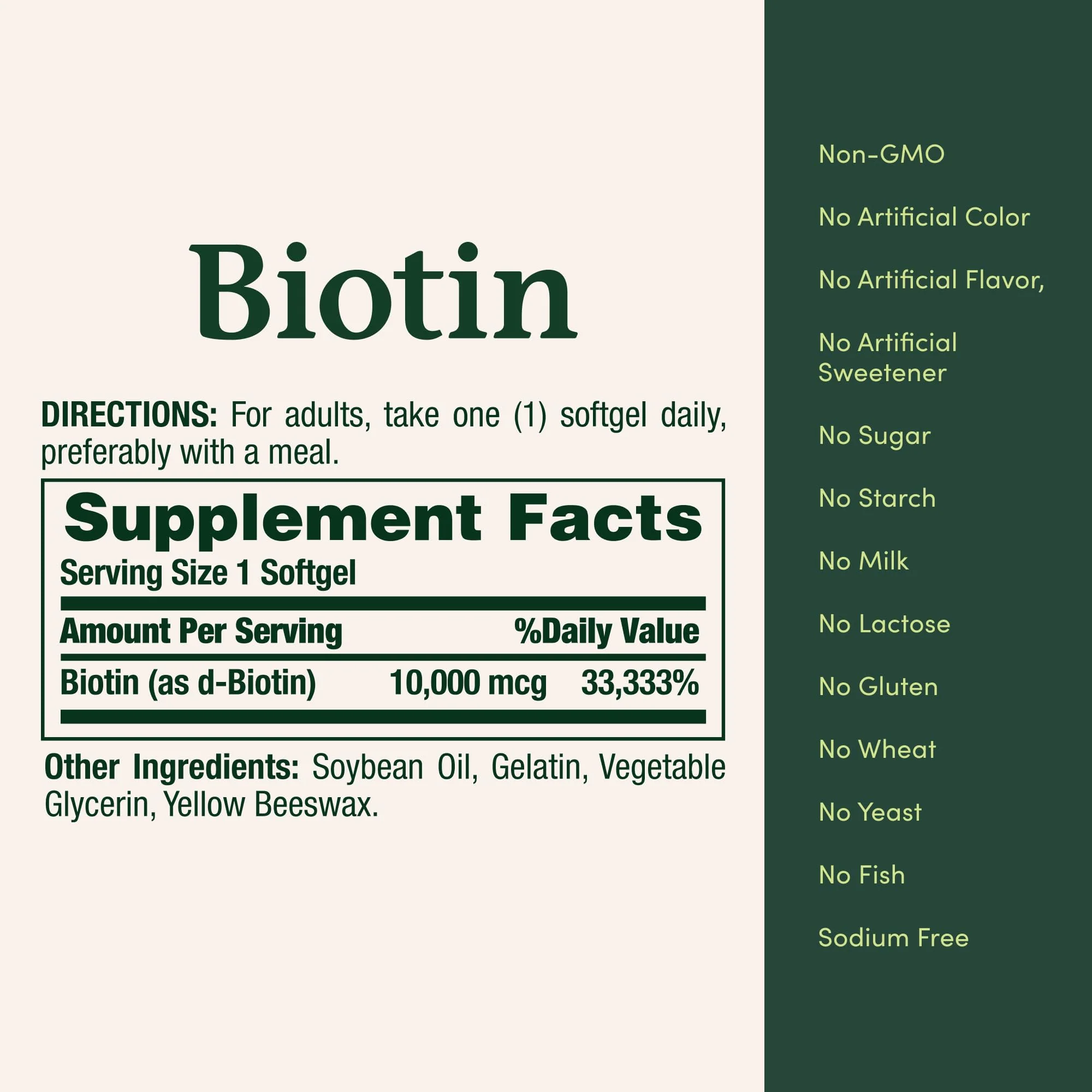Nature's Bounty Biotin Hair Skin and Nails Vitamins, Supports Healthy Hair, Skin and Nails, 10,000 mcg, 120 Softgels (Pack of 1) - Image 5
