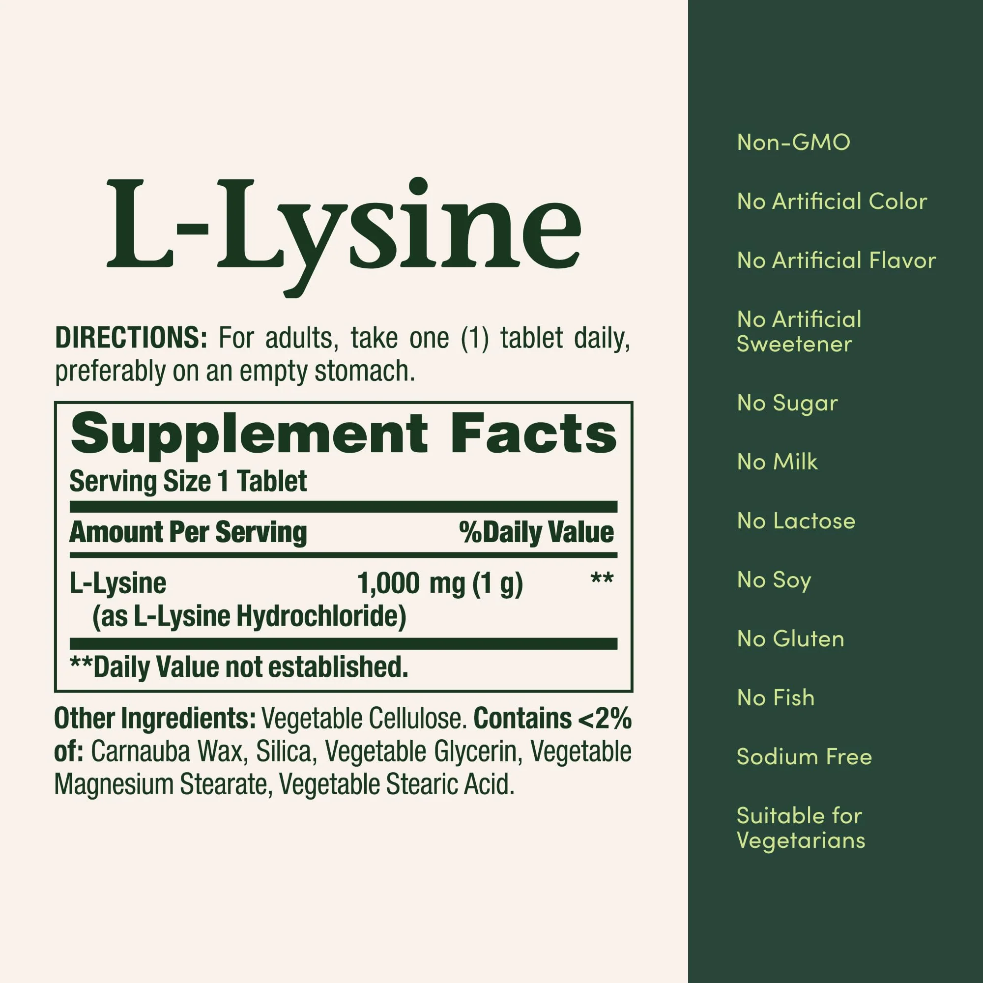 Nature's Bounty L-Lysine 1000 mg, 60 Tablets (Pack of 3) - Image 3