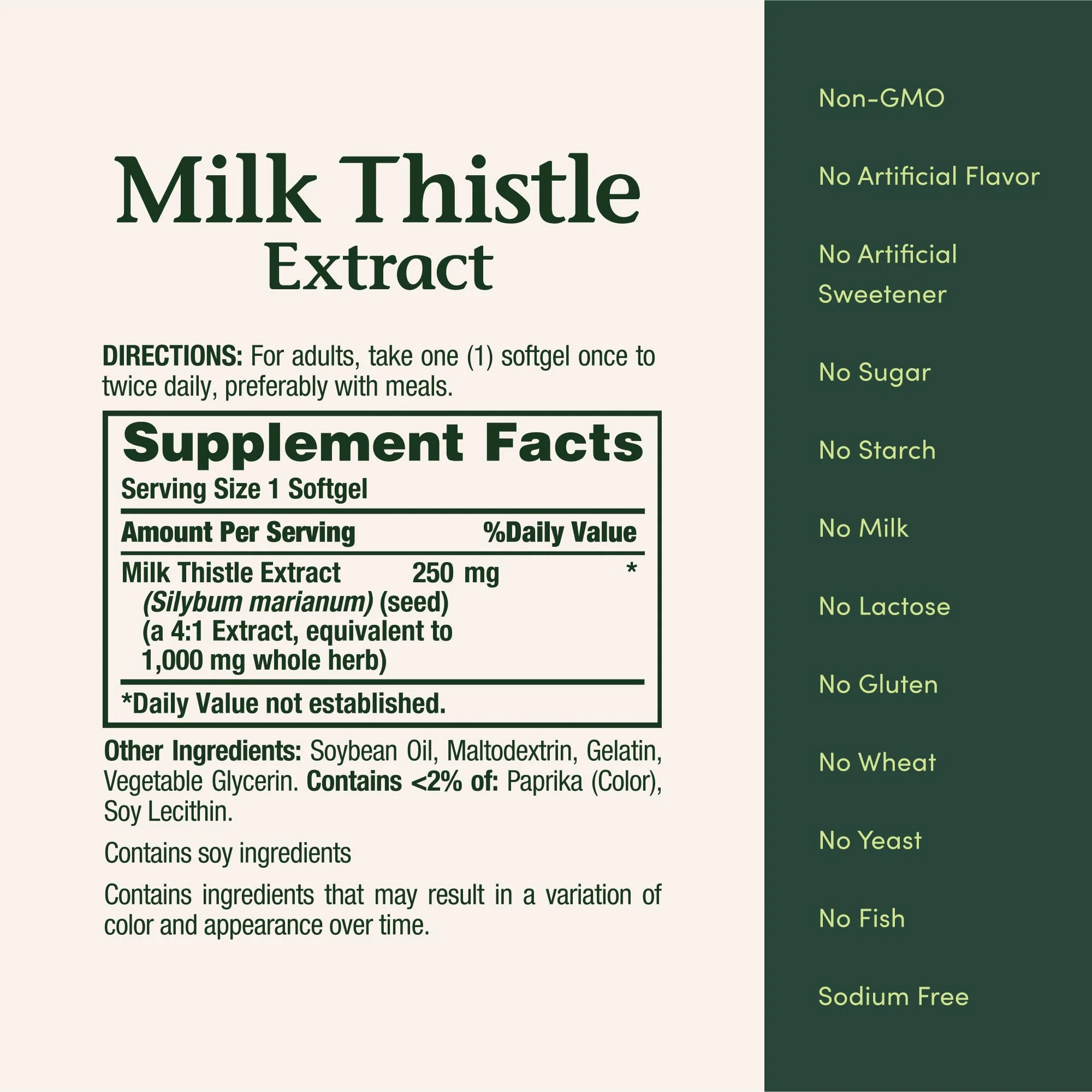 Nature's Bounty Milk Thistle 1000mg, Herbal Health Supplement, Daily Supplement, Gluten Free, Rapid Release Softgels, 50 Ct - Image 3