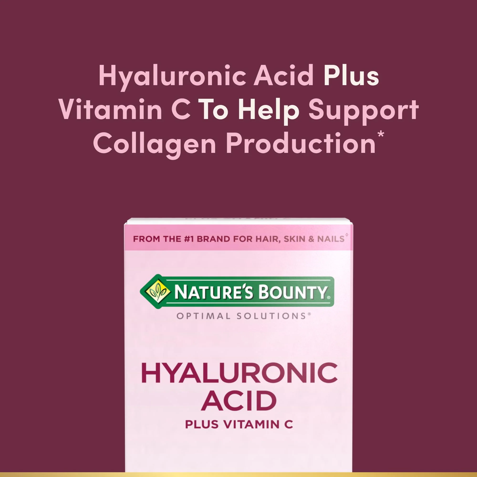Nature's Bounty Vitamin C and Hyaluronic Acid Supplement, Supports Glowing Skin, Immune Function & Collagen Production, 120 Capsules - 60 Day Supply, Optimal Solutions Supplements for Skin Health - Image 6
