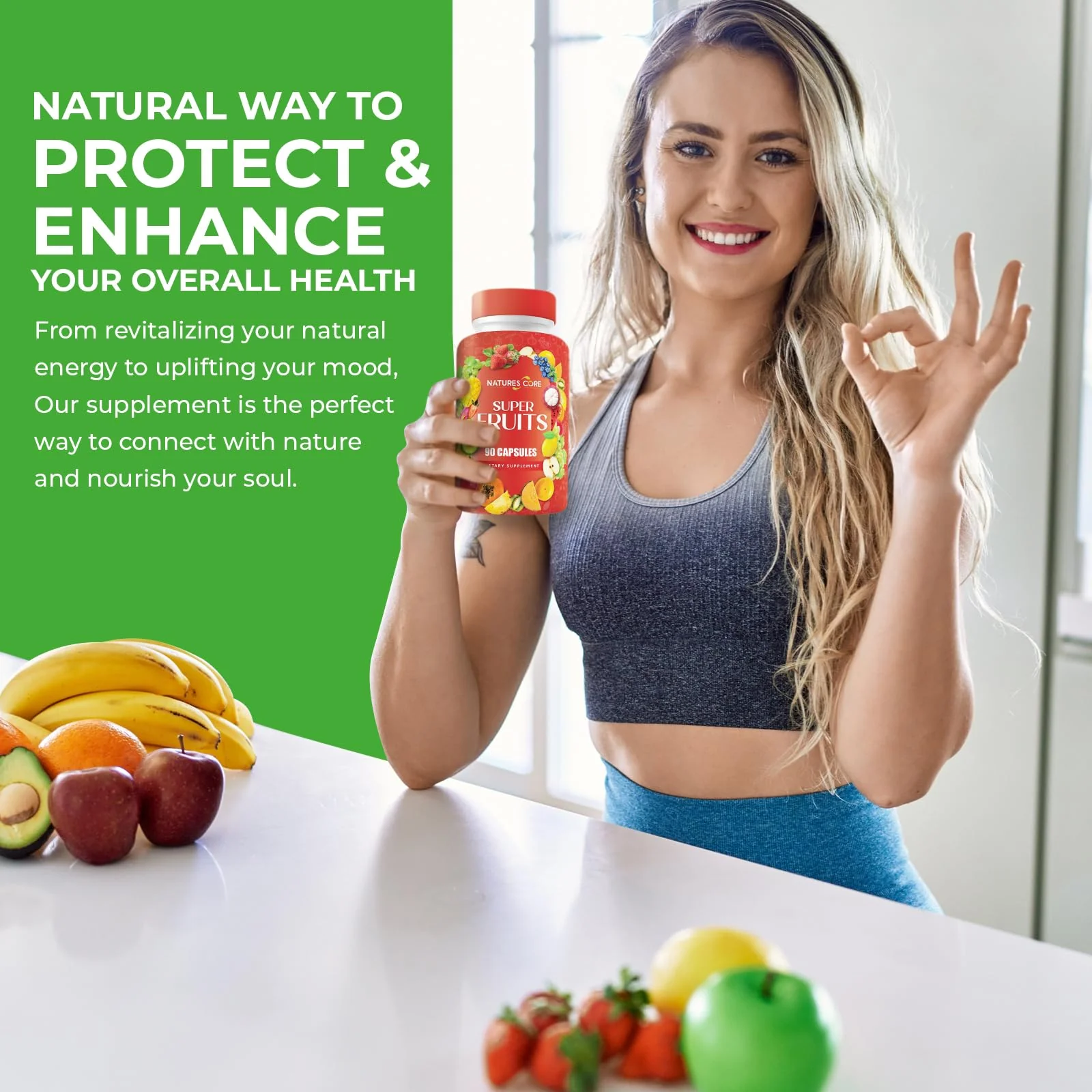 Nature's Core Fruit and Veggie Supplement - 360 Capsules - 100% Whole Super Fruit and Vegetable Vitamin, Made in USA, Soy Free, Vegan, Capsule Form - 90 Count (Pack of 4) - Image 4