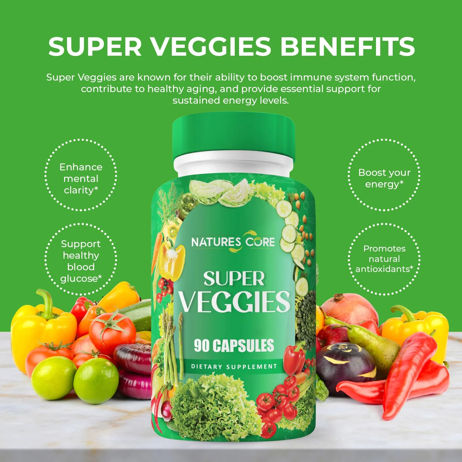 Nature's Core Fruit and Veggie Supplement - 360 Capsules - 100% Whole Super Fruit and Vegetable Vitamin, Made in USA, Soy Free, Vegan, Capsule Form - 90 Count (Pack of 4) - Image 8