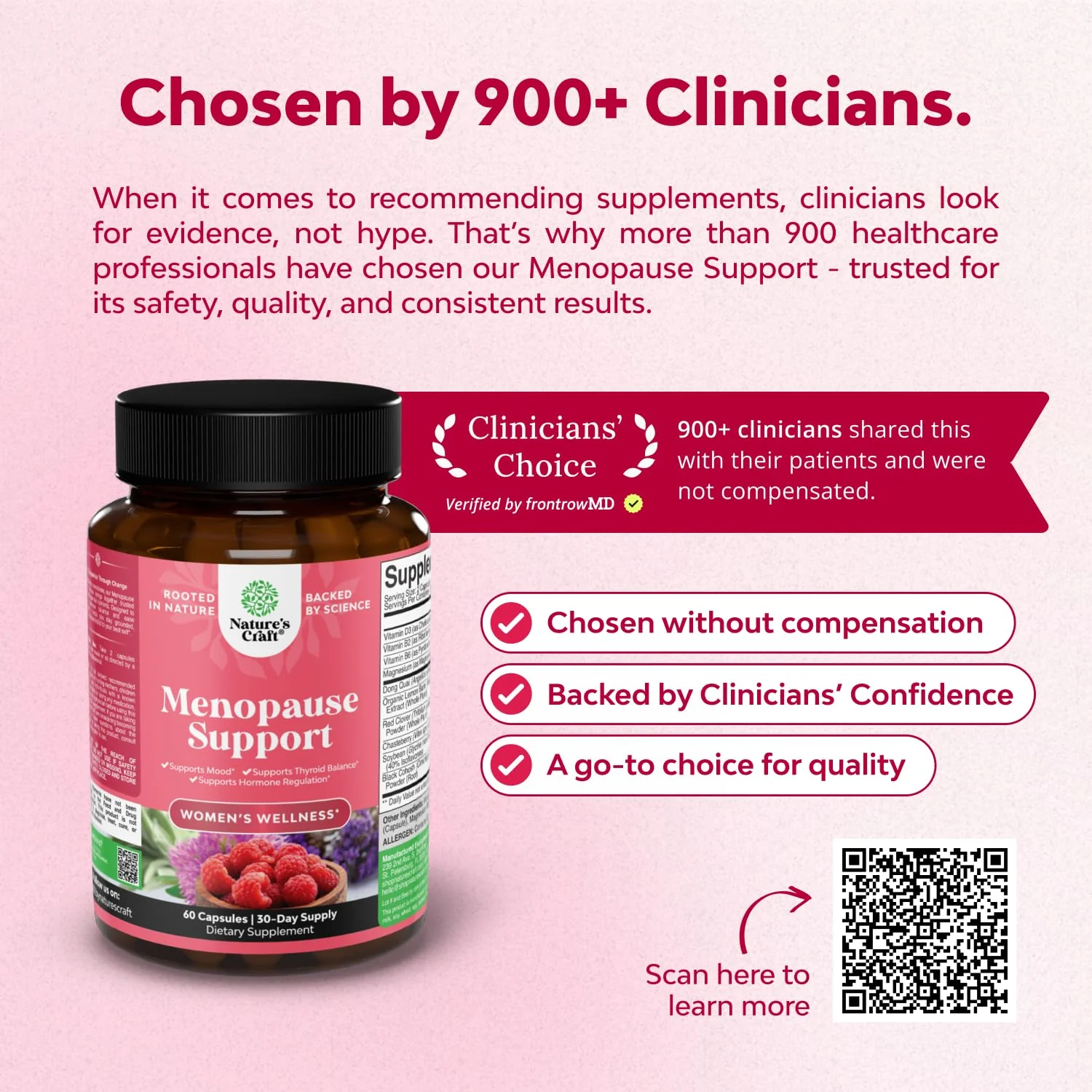 Natures Craft Complete Herbal Menopause Supplement for Women - Female Hormone Balance Capsules for Night Sweats Hot Flashes & Mood Swings with Dong Quai, Chaste Berry & Black Cohosh Root - 60 Count - Image 4