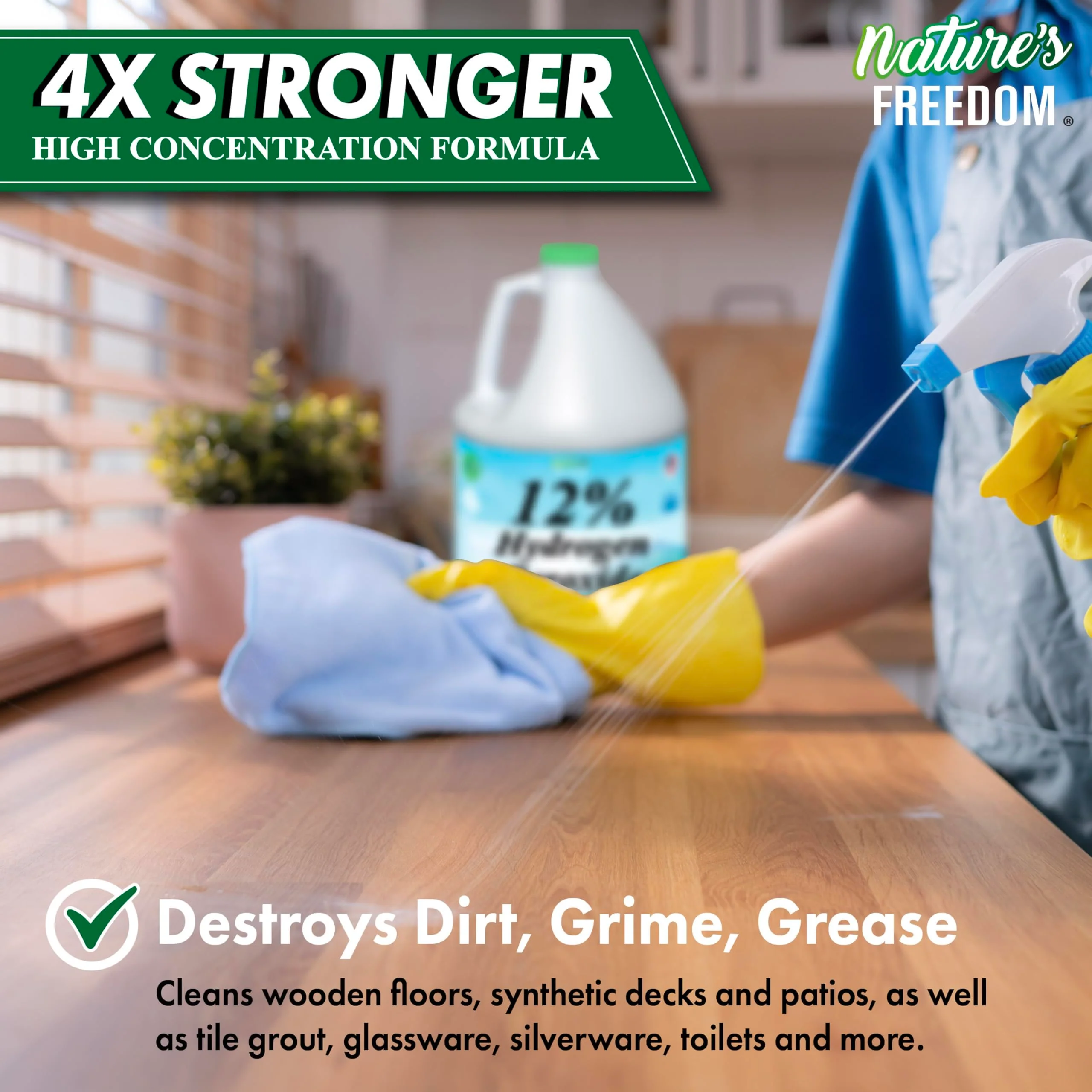 Nature's Freedom 12% Hydrogen Peroxide, Food Grade H2O2 and Purified Water Only, 4 Gallons Solution - Image 7