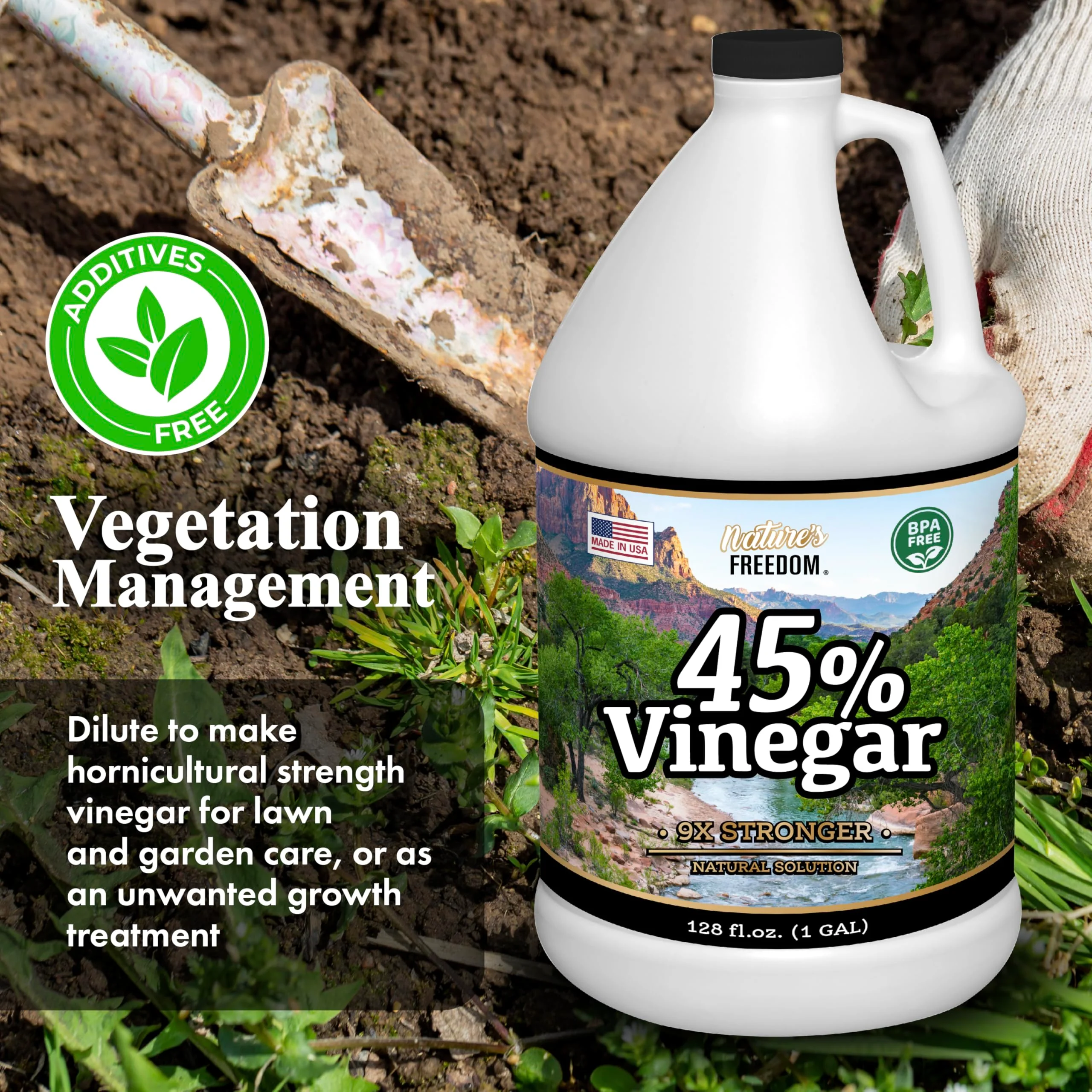 Nature's Freedom 45% Concentrated Vinegar, 4 Gallons - Dilutes to 36 Gallons - 9x Strength Multi-Purpose Solution - Image 4