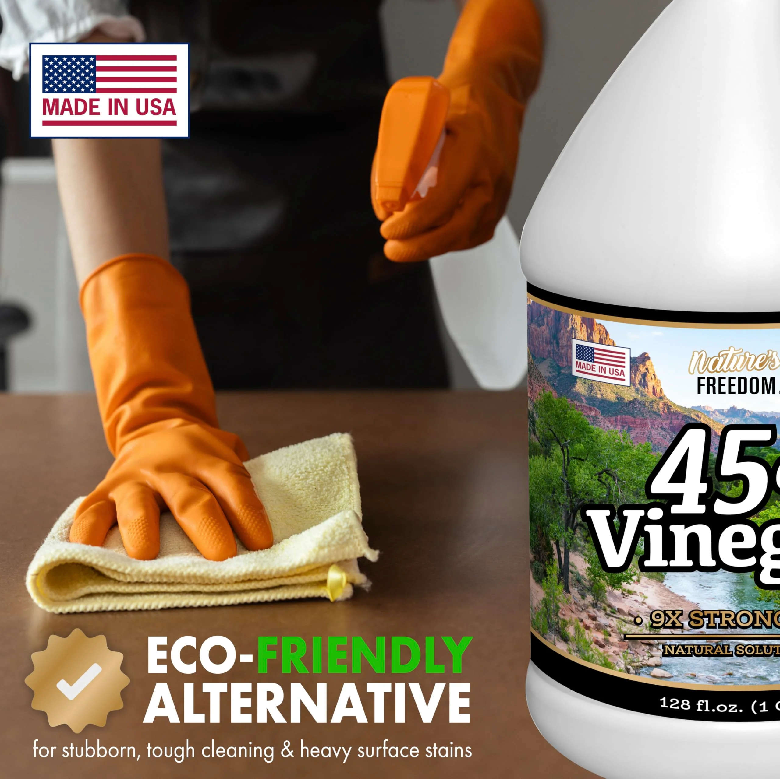 Nature's Freedom 45% Concentrated Vinegar, 4 Gallons - Dilutes to 36 Gallons - 9x Strength Multi-Purpose Solution - Image 7
