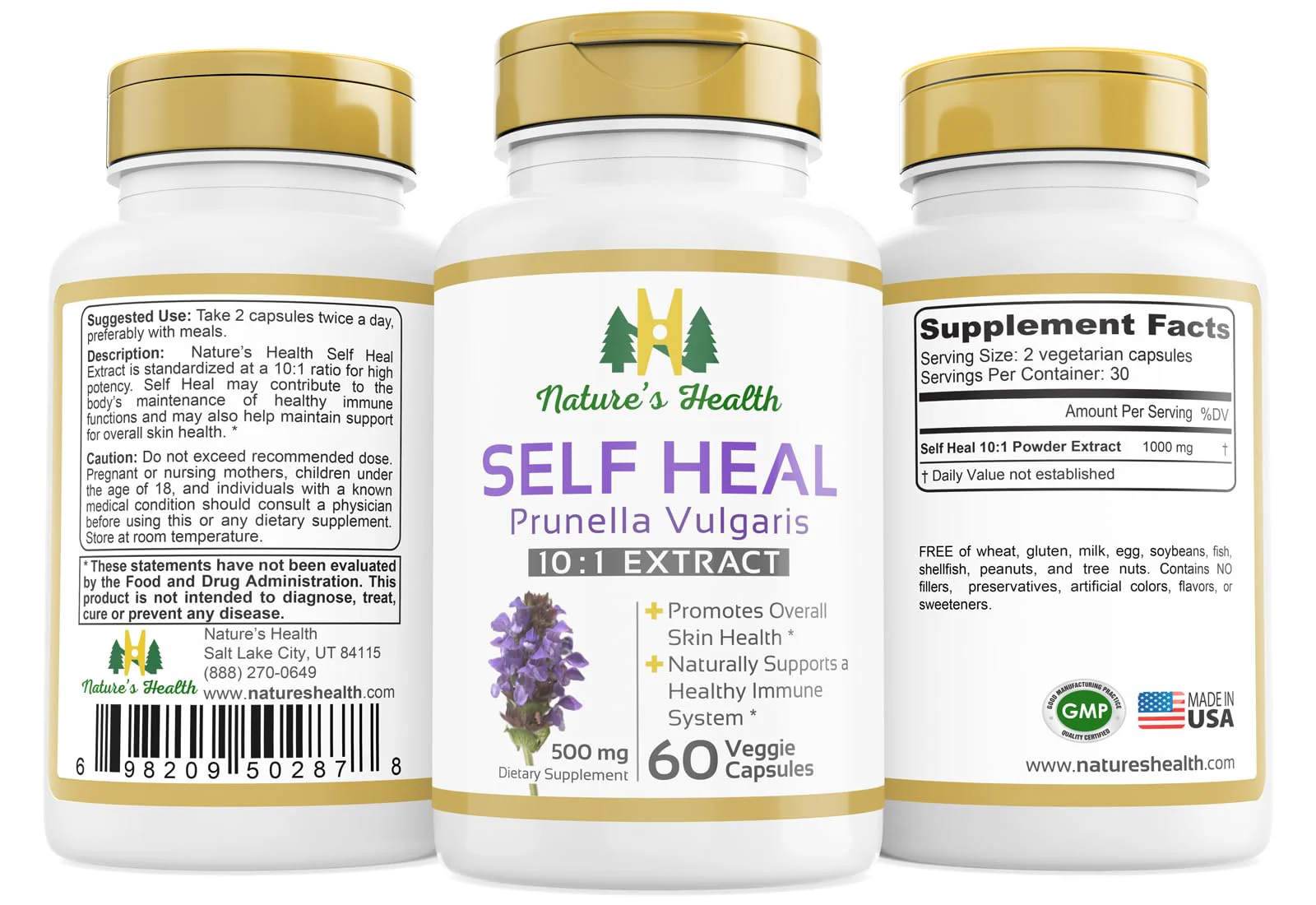 Nature's Health Self Heal Prunella Vulgaris Supplement – Heal All – Promote Healthy Skin & Immune System Support – 1000 mg per Serving – 60 Vegetarian Capsules – Non-GMO - Image 4