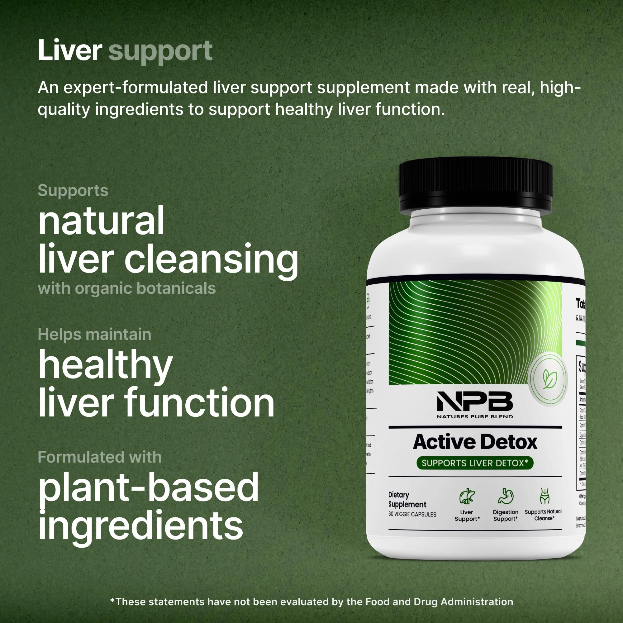 Nature's Pure Blend Active Detox Cleanse – Organic Turmeric Supplement with Apple Cider Vinegar for Digestive Support – Body Detox for Men to Promote Balance & Vitality – Green Tea & Milk Thistle - Image 6