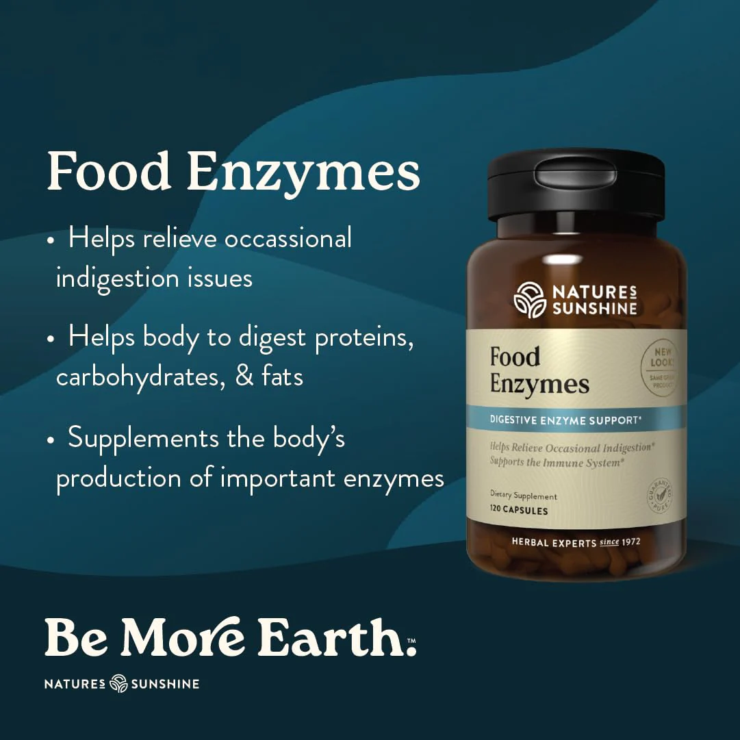 Nature's Sunshine Food Enzymes - Digestive Support with Prebiotics and Probiotics for Gut Health - Digestive Enzyme Supplement for Digestive Health and Relief from Occasional Indigestion - Image 7