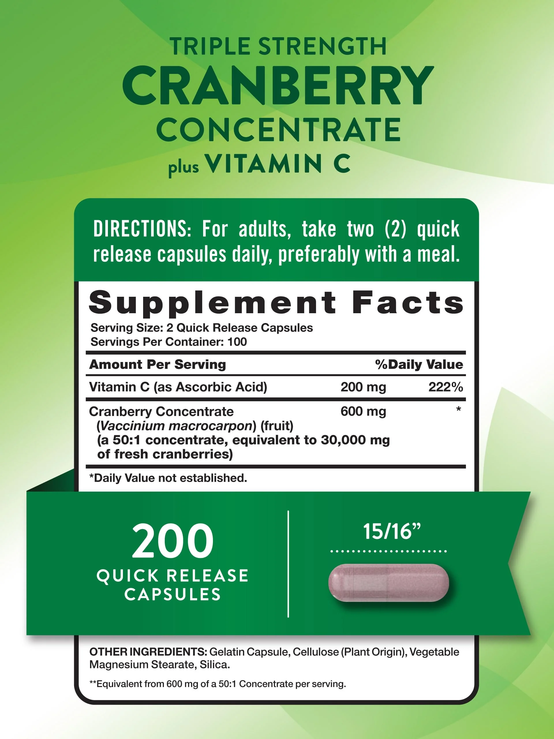 Nature's Truth Cranberry Concentrate Pills | Plus Vitamin C | 200 Quick Release Capsules | Non-GMO & Gluten Free Supplement - Image 7