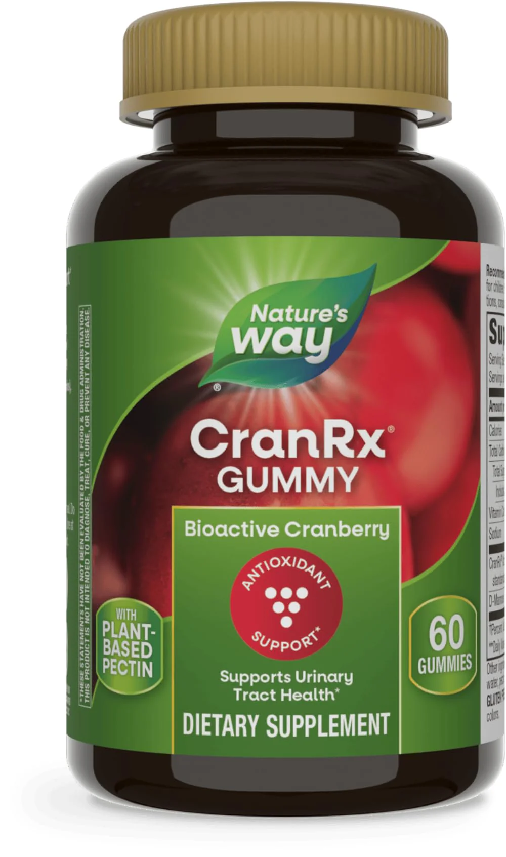 Nature's Way CranRx Gummy Urinary Health BioActive Cranberry + D-Manonse + Vitamin C, 60 Gummies