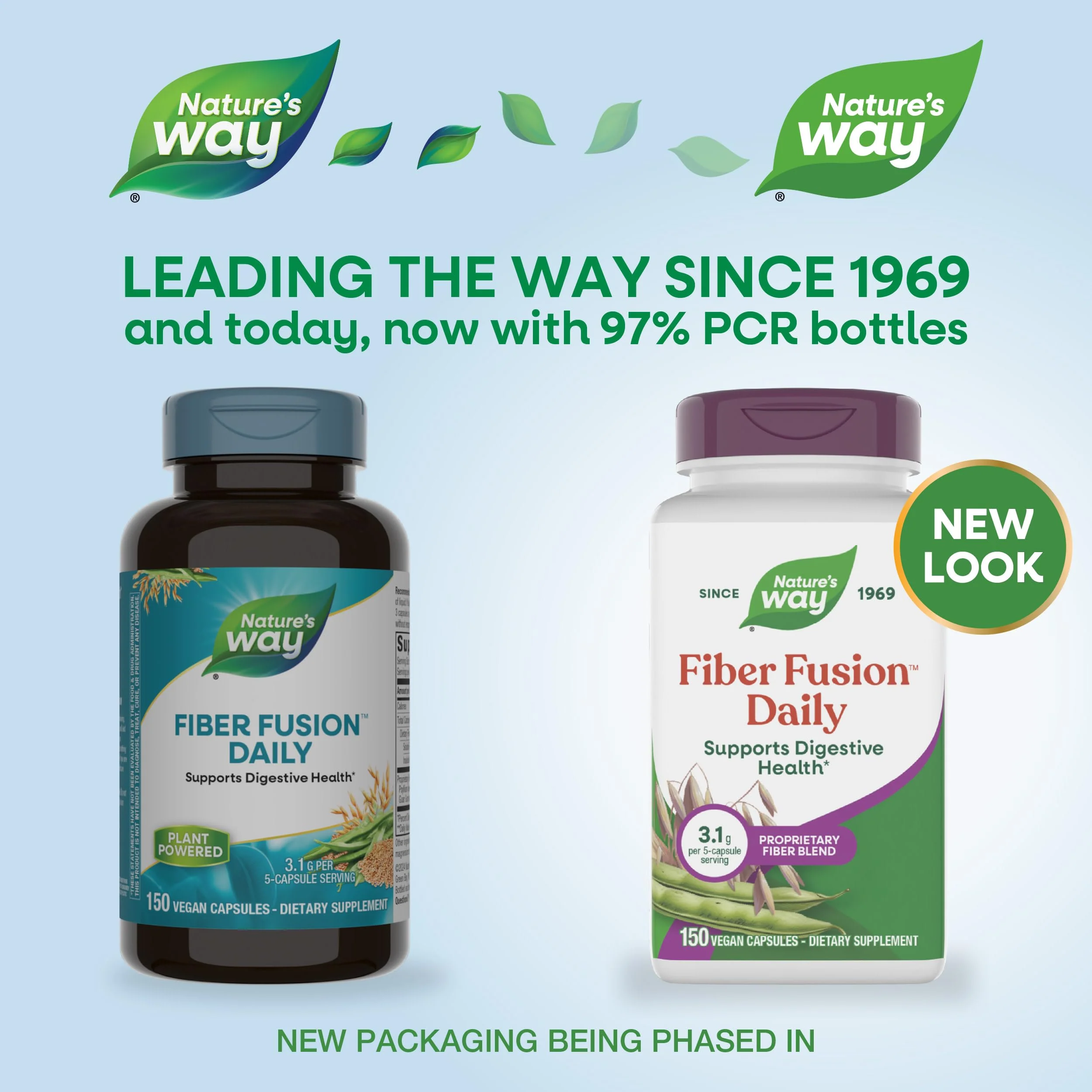 Nature's Way Fiber Fusion Daily, Psyllium Husk Capsules with Oat Bran, Guar Gum, Pectin, Digestive Health Support*, Vegan, 150 Capsules (Packaging May Vary),(Pack of 2) - Image 7