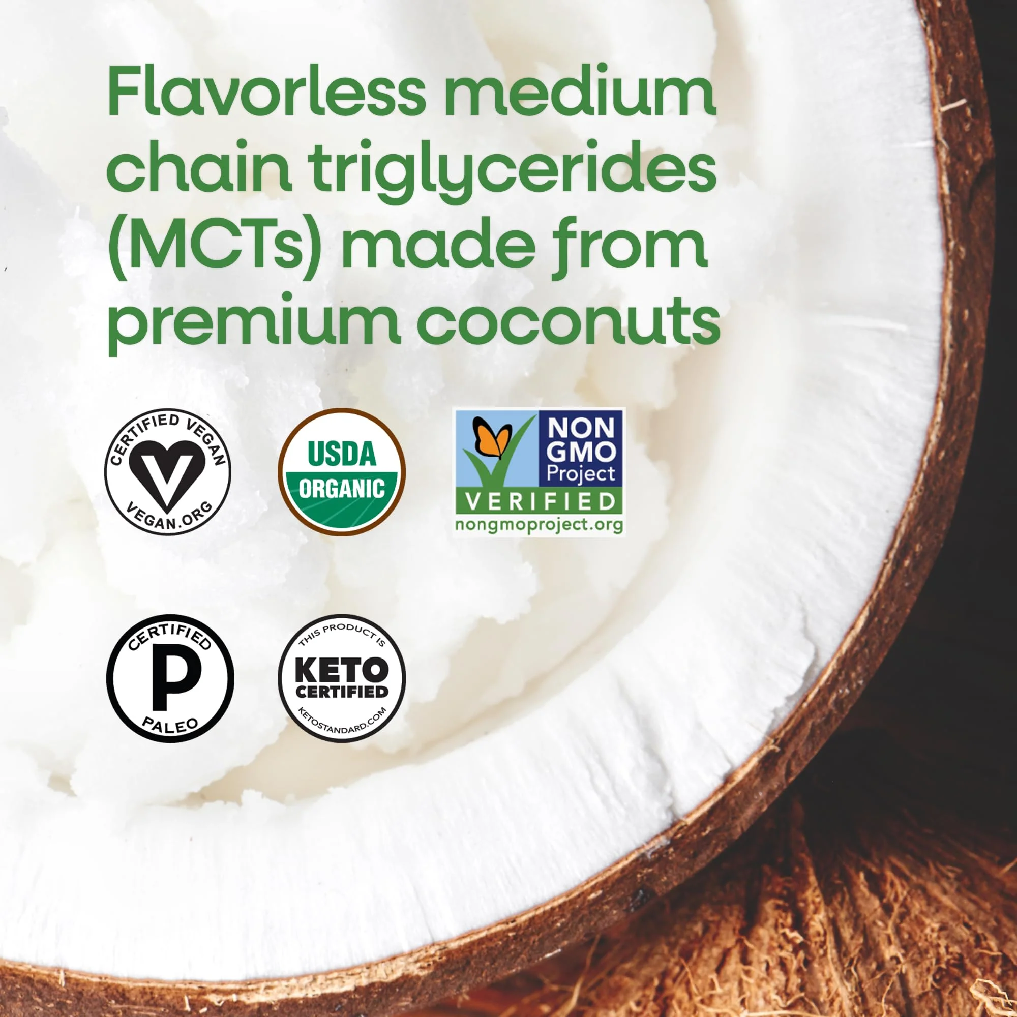 Nature's Way Organic MCT Oil, Brain and Body Fuel*, Liquid Coconut MCT Oil with C8 Caprylic & C10 Capric Acids, 14 g Medium Chain Triglycerides per Serving, Keto & Paleo Certified, Non-GMO, 16 Fl Oz - Image 4