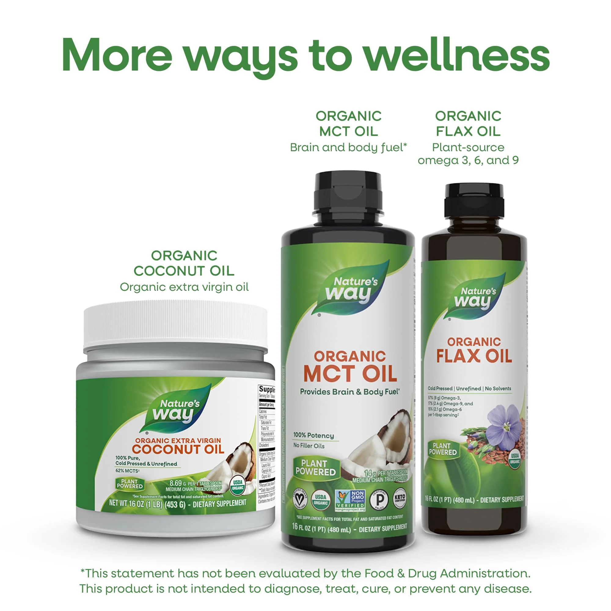 Nature's Way Organic MCT Oil, Brain and Body Fuel*, Liquid Coconut MCT Oil with C8 Caprylic & C10 Capric Acids, 14 g Medium Chain Triglycerides per Serving, Keto & Paleo Certified, Non-GMO, 16 Fl Oz - Image 8