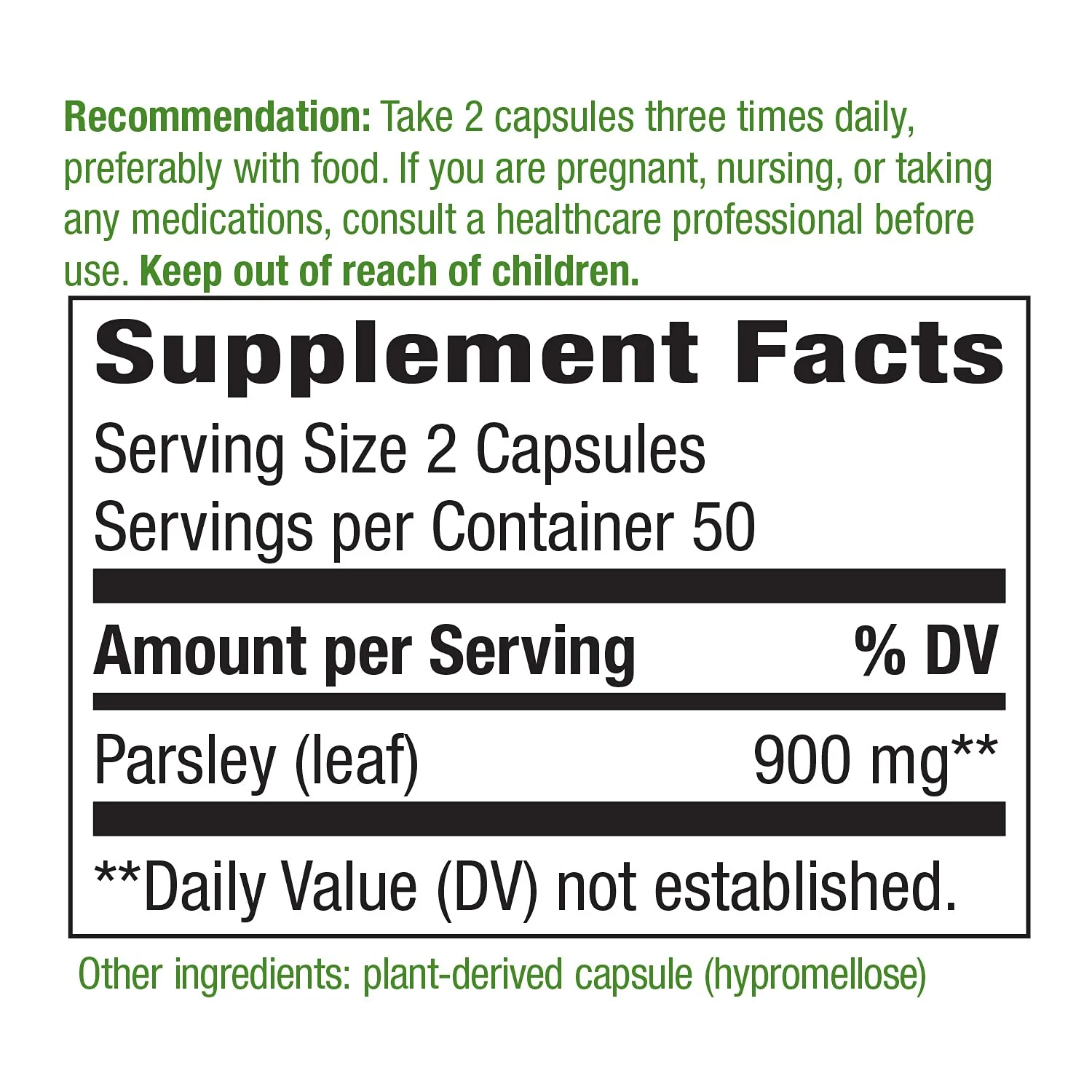 Nature's Way Premium Herbal Parsley Leaf Provides Chlorophyll, 100 Vegan Capsules (Pack of 2) - Image 4