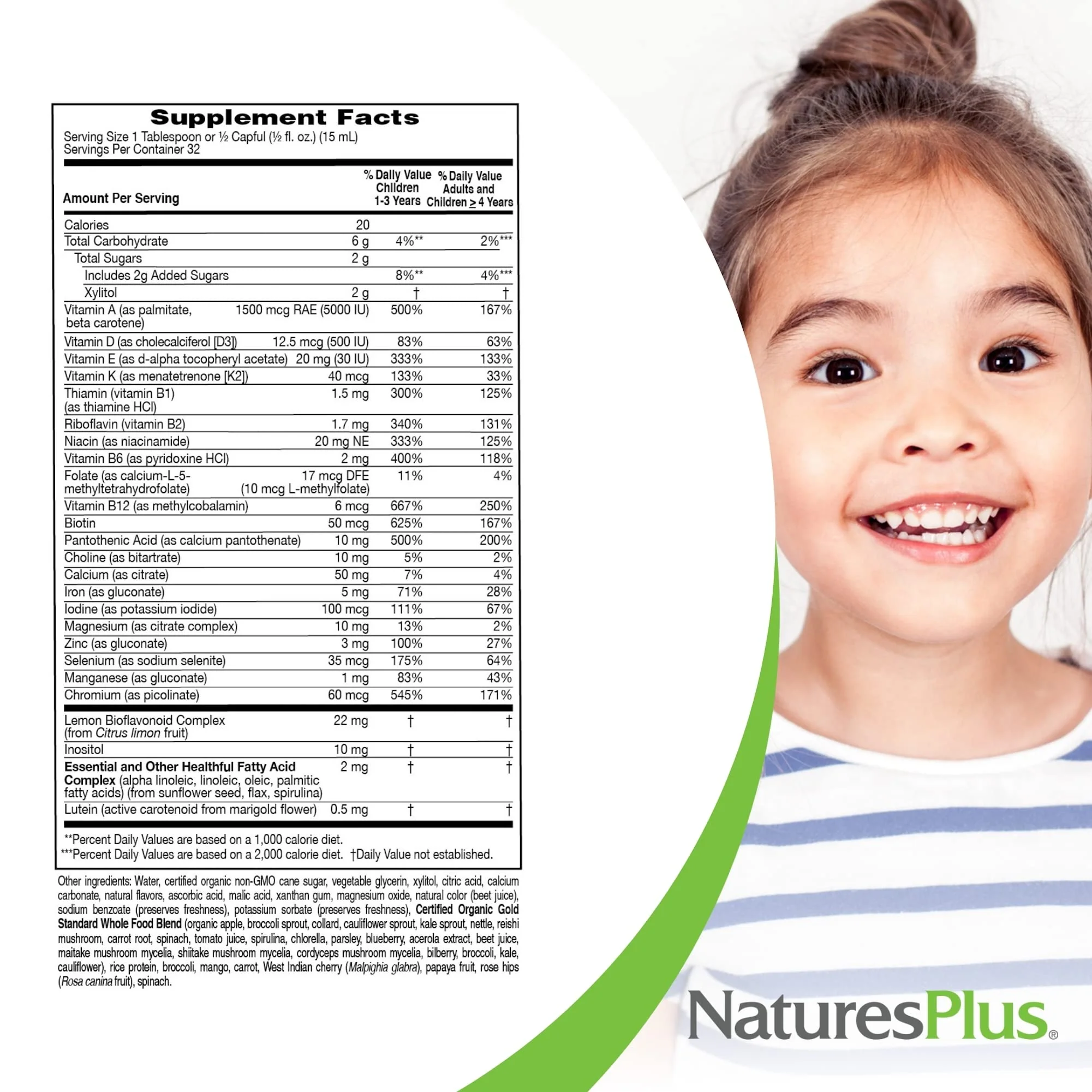 NaturesPlus Animal Parade Gold Children's Liquid Multivitamin, 16 fl oz - Natural Tropical Berry Flavor - Immune Support Supplement - Gluten Free, Vegan - 32 Servings - Image 5