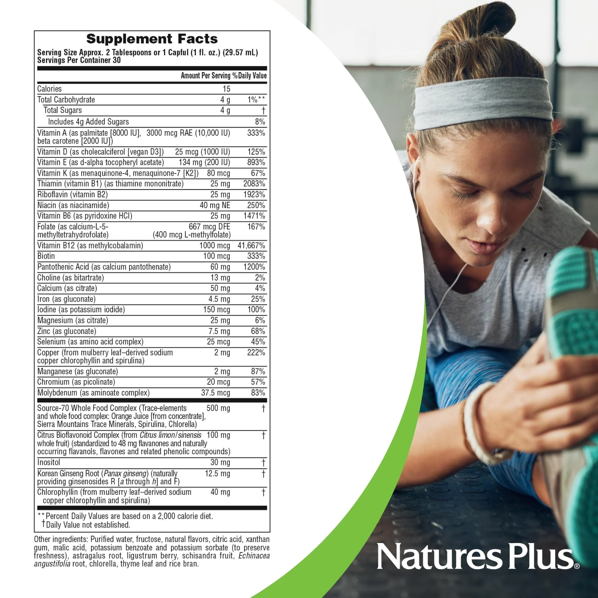 NaturesPlus Source of Life Liquid - 30 fl oz - Tropical Fruit Flavor - Wholefood Supplement, Energy Booster, Antioxidant - Vegetarian, Gluten-Free - 30 Servings - Image 3