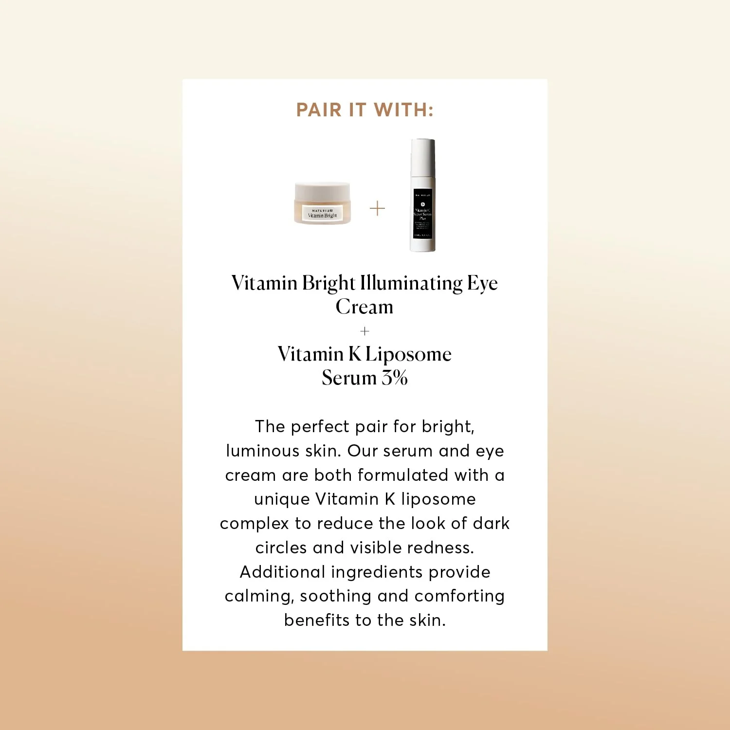 Naturium Vitamin Bright Illuminating Eye Cream, Under Eye Repair Cream for Dark Circles, with Vitamin K, Phyto-Complex, & Mineral Pigments, Light/Medium, 0.5 oz - Image 2