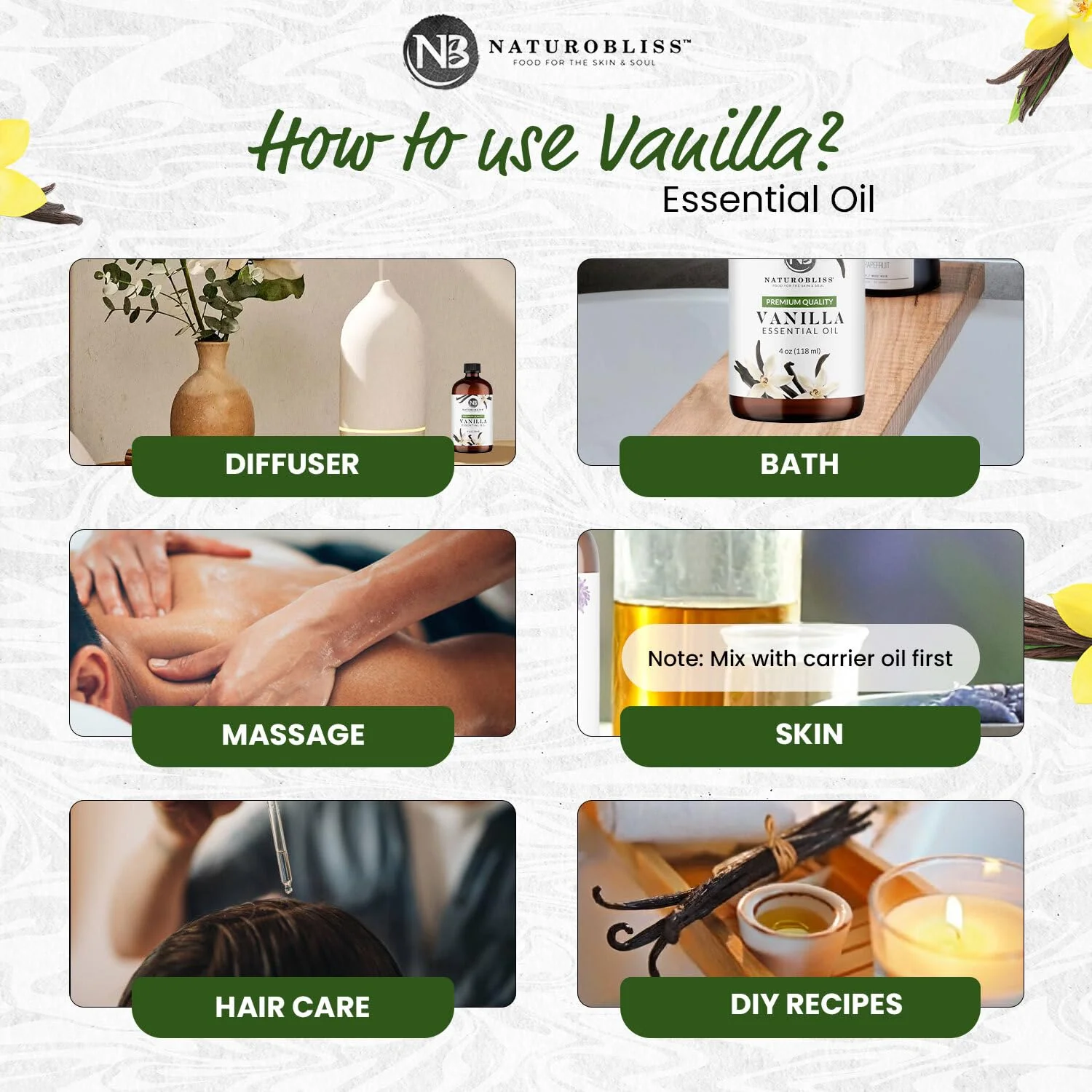 NaturoBliss Vanilla Essential Oil (4oz) Premium Quality - Image 4