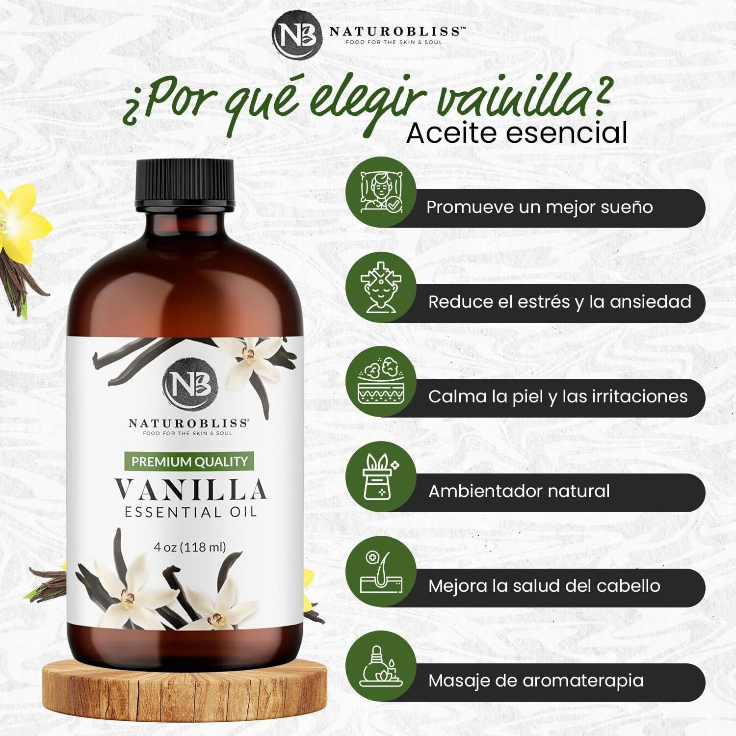 NaturoBliss Vanilla Essential Oil (4oz) Premium Quality - Image 3