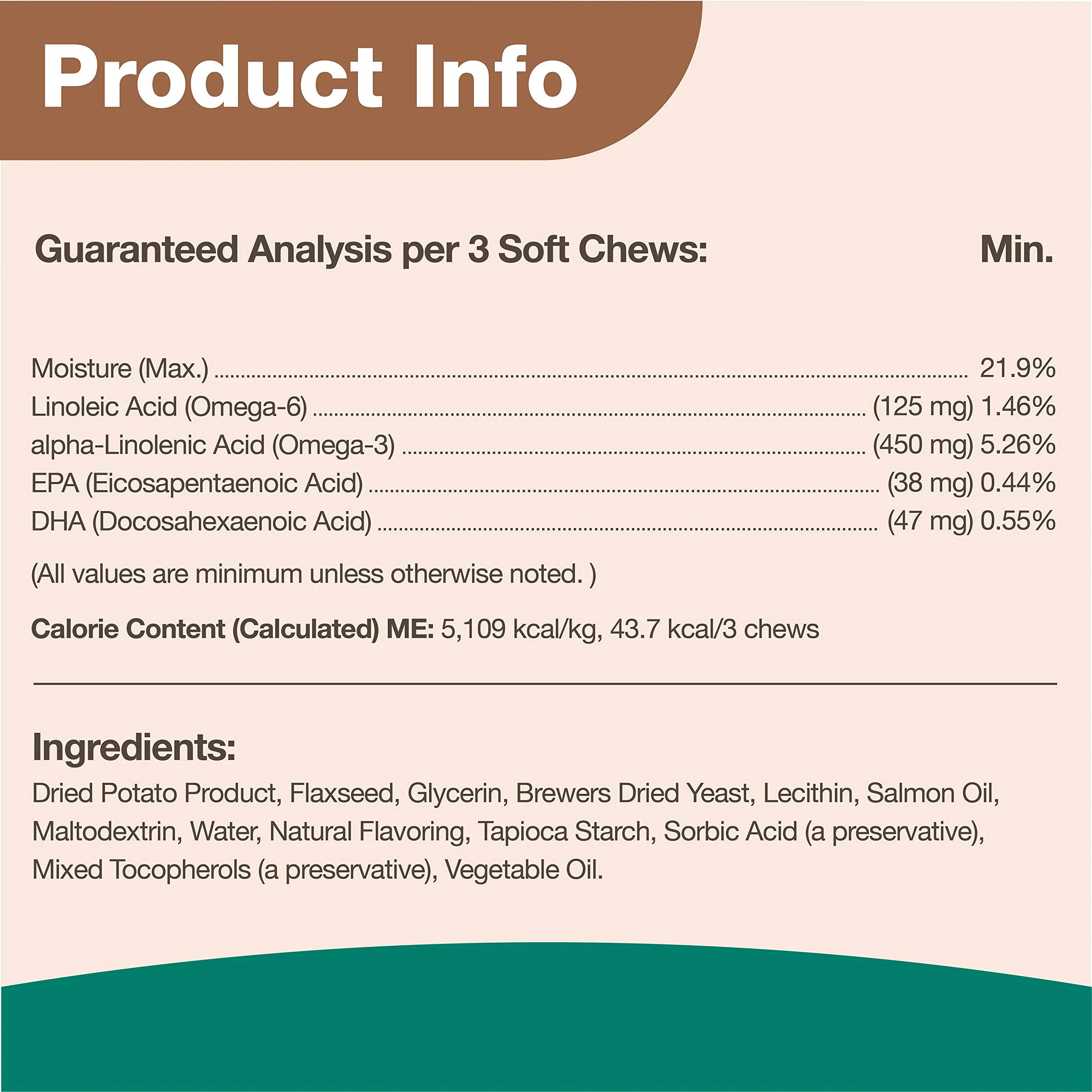 NaturVet – Omega-Gold Plus Salmon Oil | Supports Healthy Skin & Glossy Coat | Enhanced with DHA, EPA, Omega-3 & Omega-6 | for Dogs & Cats | 180 Soft Chews - Image 2