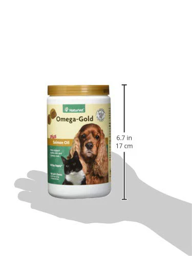 NaturVet – Omega-Gold Plus Salmon Oil | Supports Healthy Skin & Glossy Coat | Enhanced with DHA, EPA, Omega-3 & Omega-6 | for Dogs & Cats | 180 Soft Chews - Image 5