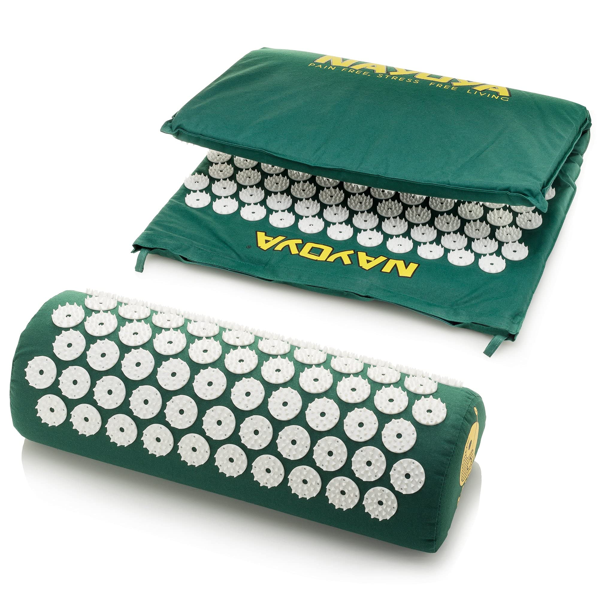 NAYOYA Bellababy Back and Neck Pain Relief - Acupressure Mat and Pillow Set - Relieves Stress, Back, Neck, and Sciatic Pain - Comes in a Carry Case for Storage and Travel - As Seen in USA Today, White - Image 5