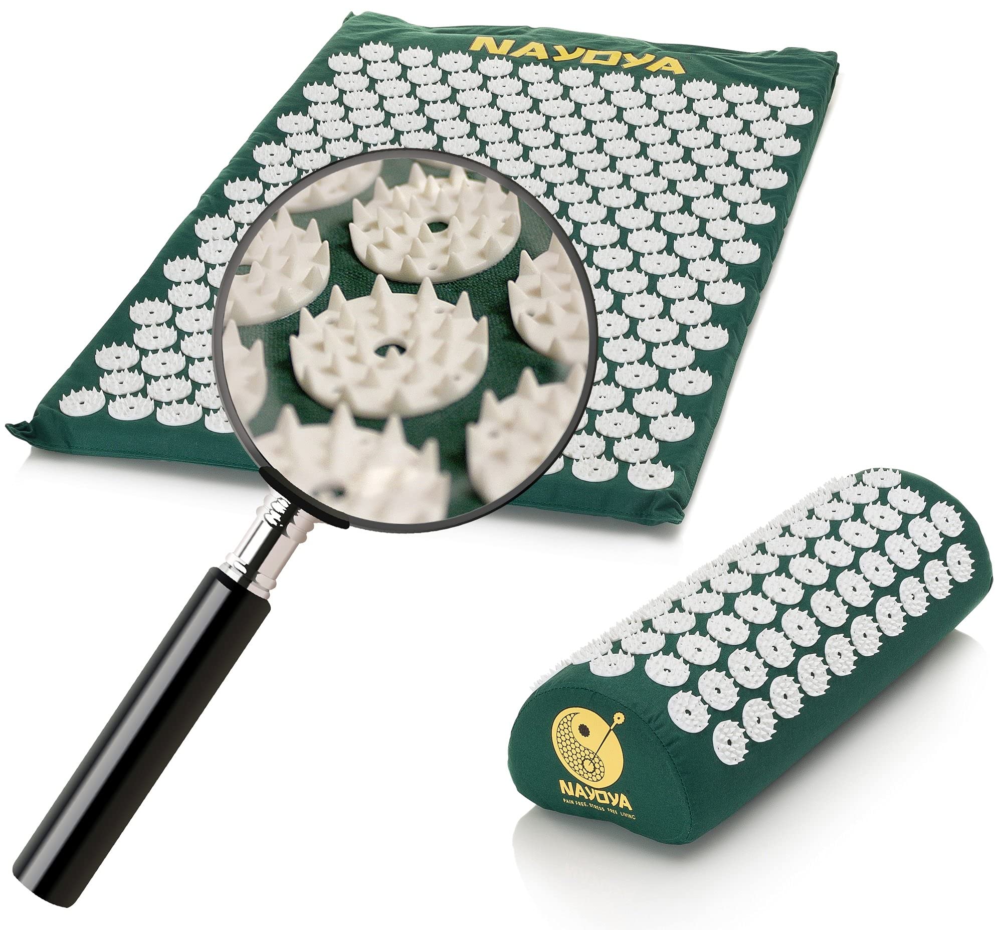 NAYOYA Bellababy Back and Neck Pain Relief - Acupressure Mat and Pillow Set - Relieves Stress, Back, Neck, and Sciatic Pain - Comes in a Carry Case for Storage and Travel - As Seen in USA Today, White - Image 6