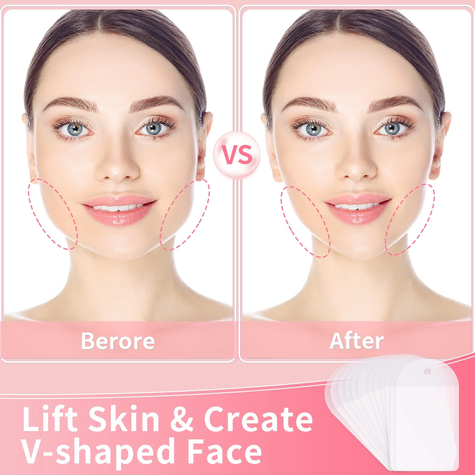 Neck Tape Lifting Invisible,Face Tape Lifting Invisible 140PCS Face Lift Tapes and Bands with 8 Strings Facelift Tape for Face,Neck Tape Lift Turkey for Sagging Skin Double Chin Jowls Eyes Wrinkles - Image 5