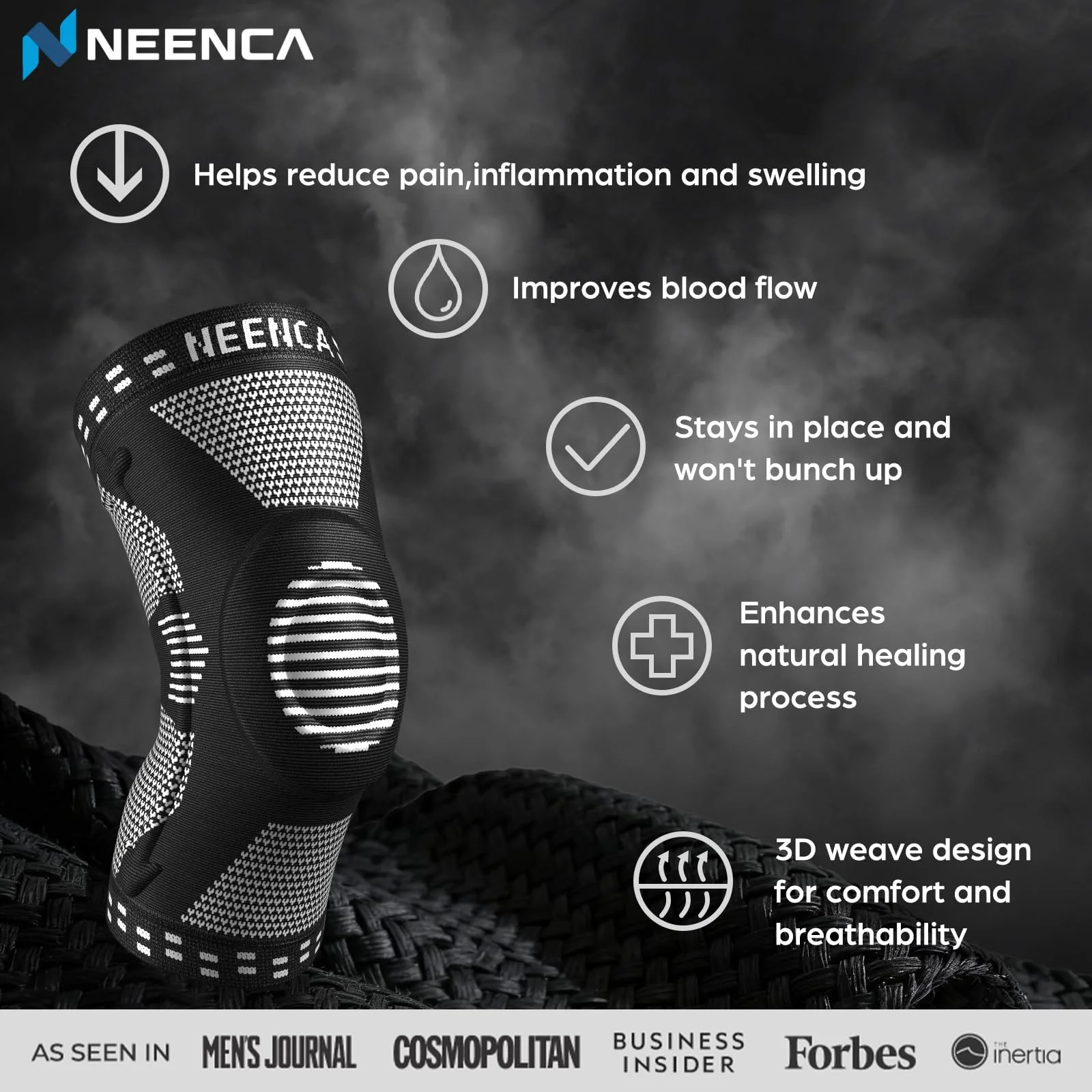 NEENCA Professional Knee Brace, Compression Knee Support with Patella Gel Pad & Side Stabilizers, Medical Knee Sleeve for Pain Relief, ACL,PCL, Meniscus, Injury Recovery, Arthritis, Sports, Workout... - Image 8