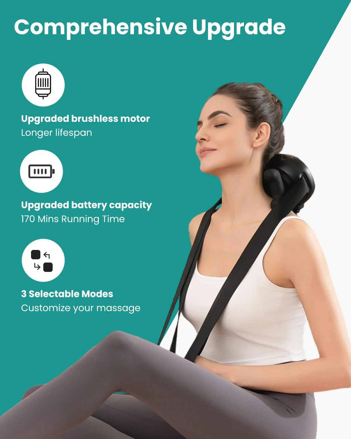 Nekteck Cordless Neck Massager, Shiatsu Neck and Back Massager with Heat, FSA Eligible Gift, Deep Tissue 6D Kneading Massage Pillow for Neck Shoulder Pain Relief, Ideal Christmas Gifts for Men Women - Image 6