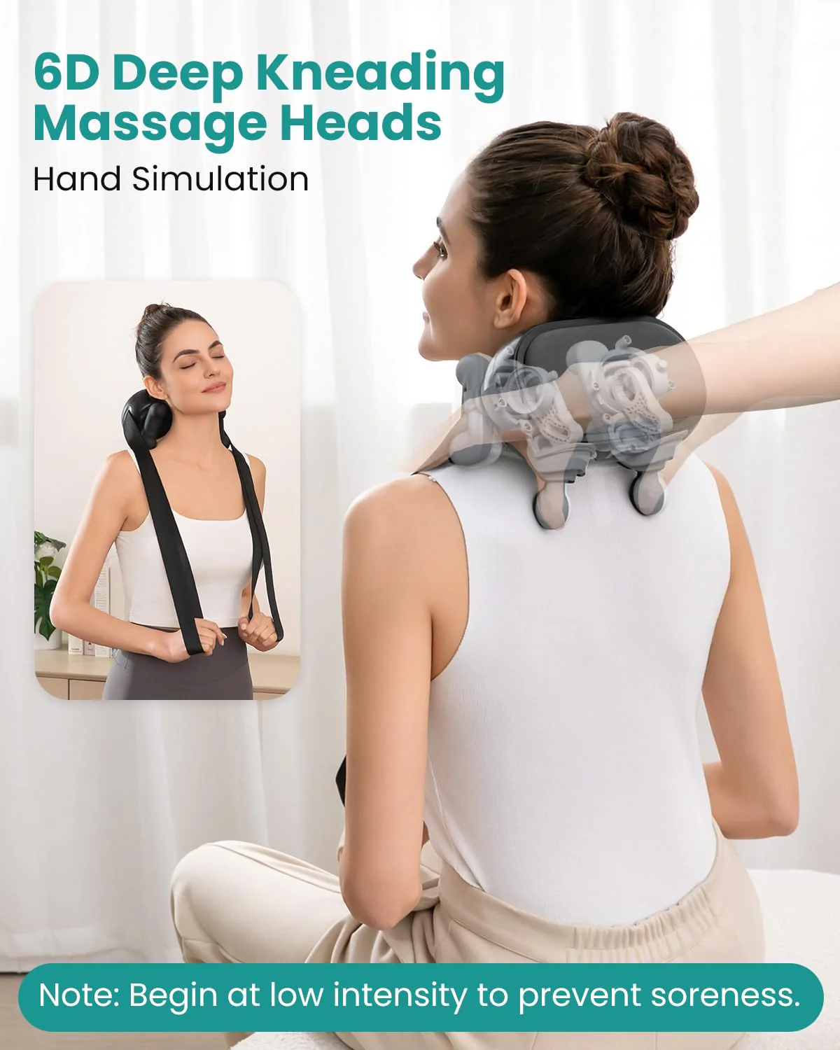 Nekteck Cordless Neck Massager, Shiatsu Neck and Back Massager with Heat, FSA Eligible Gift, Deep Tissue 6D Kneading Massage Pillow for Neck Shoulder Pain Relief, Ideal Christmas Gifts for Men Women - Image 7