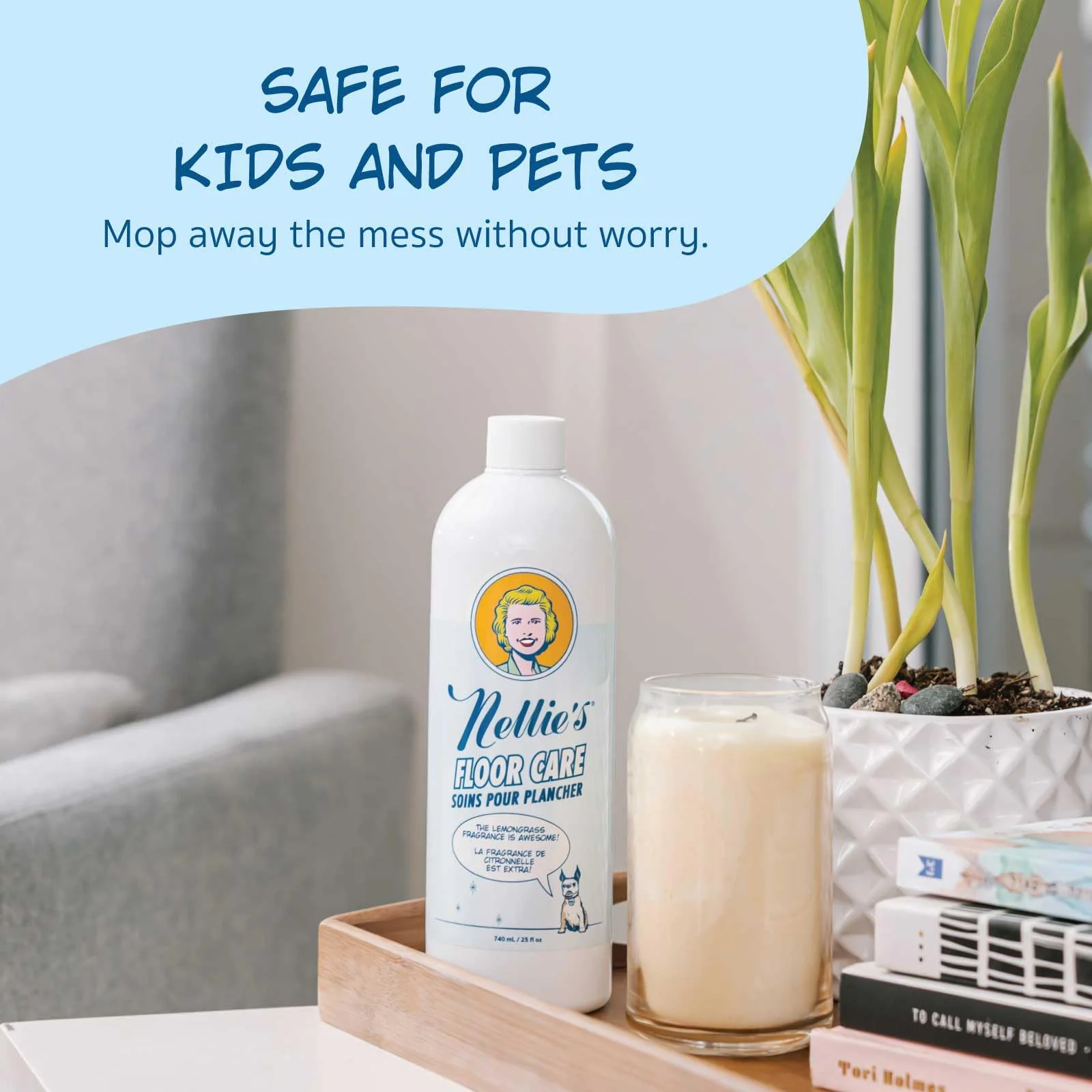 Nellie's Floor Care – Plant-Based Floor Cleaner for Hardwood, Tile, Ceramic, and More – Effectively Lifts Dirt and Odors – Fresh Lemongrass Scent (25 fl oz) - Made in Canada - Image 3