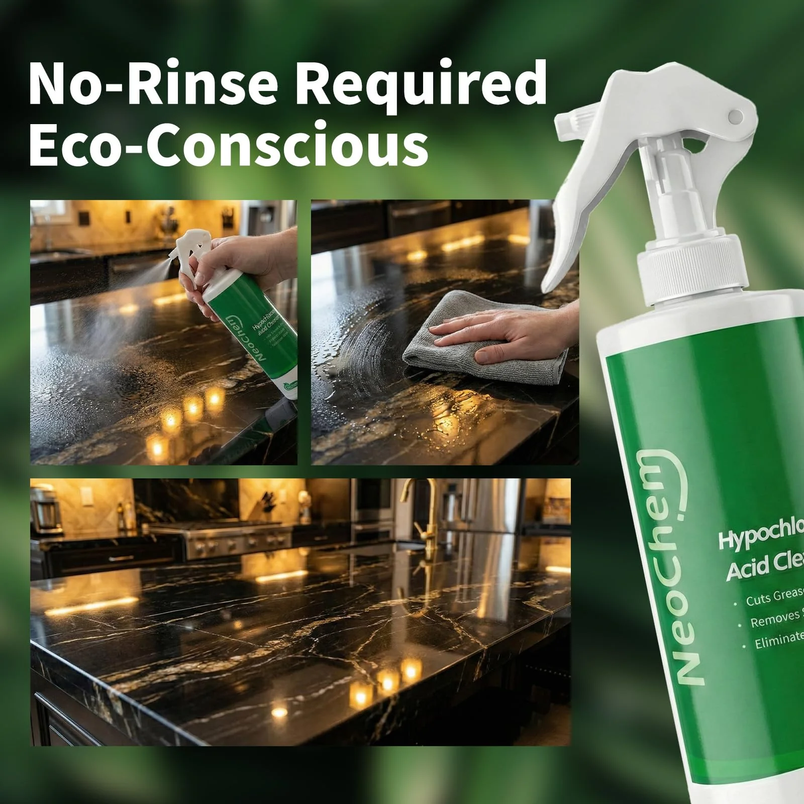 NeoChem Hypochlorous Acid Spray For Cleaning, 500ppm Hypochlorous Acid,Cuts Grease, Removes Stains, Eliminates Odors - No Rinse, No Harsh Fumes, Biodegradable (16oz*4) - Image 5