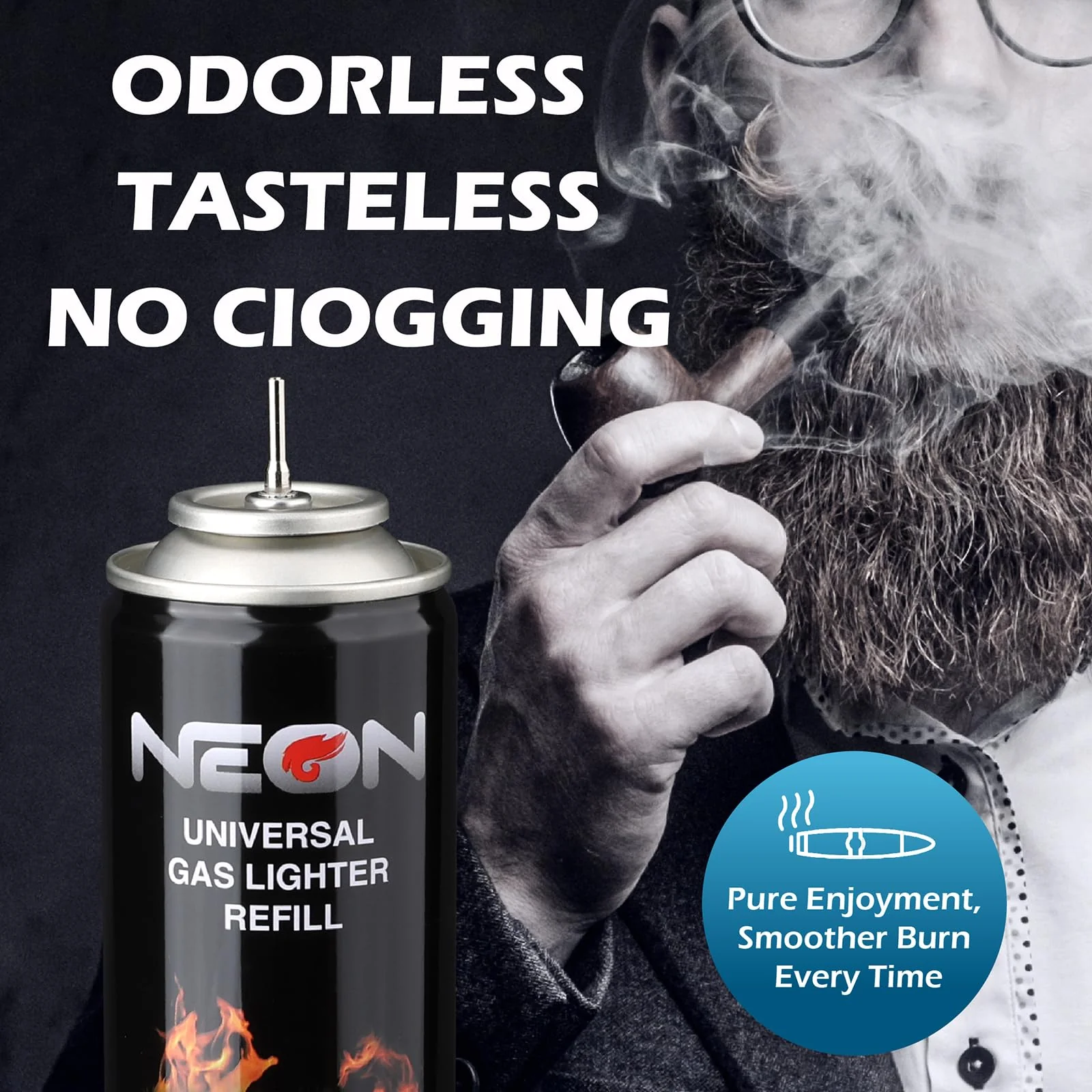 NEON Butane Fuel 300ml, 5X Premium Refined Butane Refill for Torch Lighter, 0 Impurities Lighter Fluid with Metal Nozzle & 5 Butane Gas Refill Adapters for Culinary, Welding, and DIY (4 Cans) - Image 6
