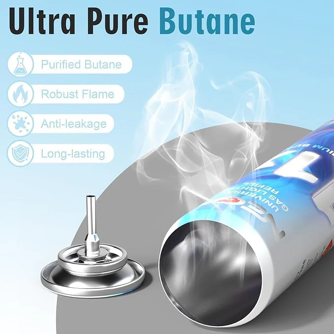 NEON Butane Lighter Refill 11X Ultra Refined Fuel Bundle, 300ml Premium Gas for Refillable Lighters and Torches, Universal Butane Fuel for Lighters Culinary Use and Stove Refilling – Pack of 4 - Image 7