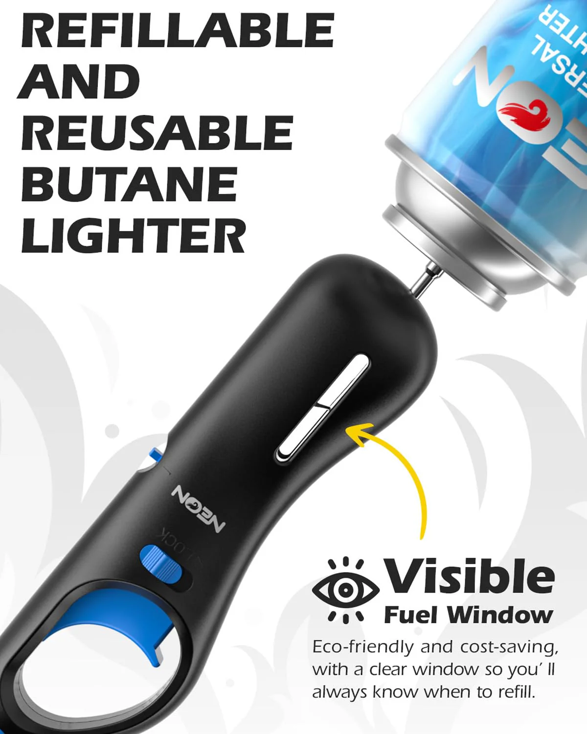 NEON Lighter, Refillable Butane Candle Lighter, 24 Pack Multi-Purpose Reusable Lighters with Long Metal Wand and Adjustable Soft Flame for BBQ, Grill, Stove, Camping, Hiking, Fireplaces, Kitchen - Image 6
