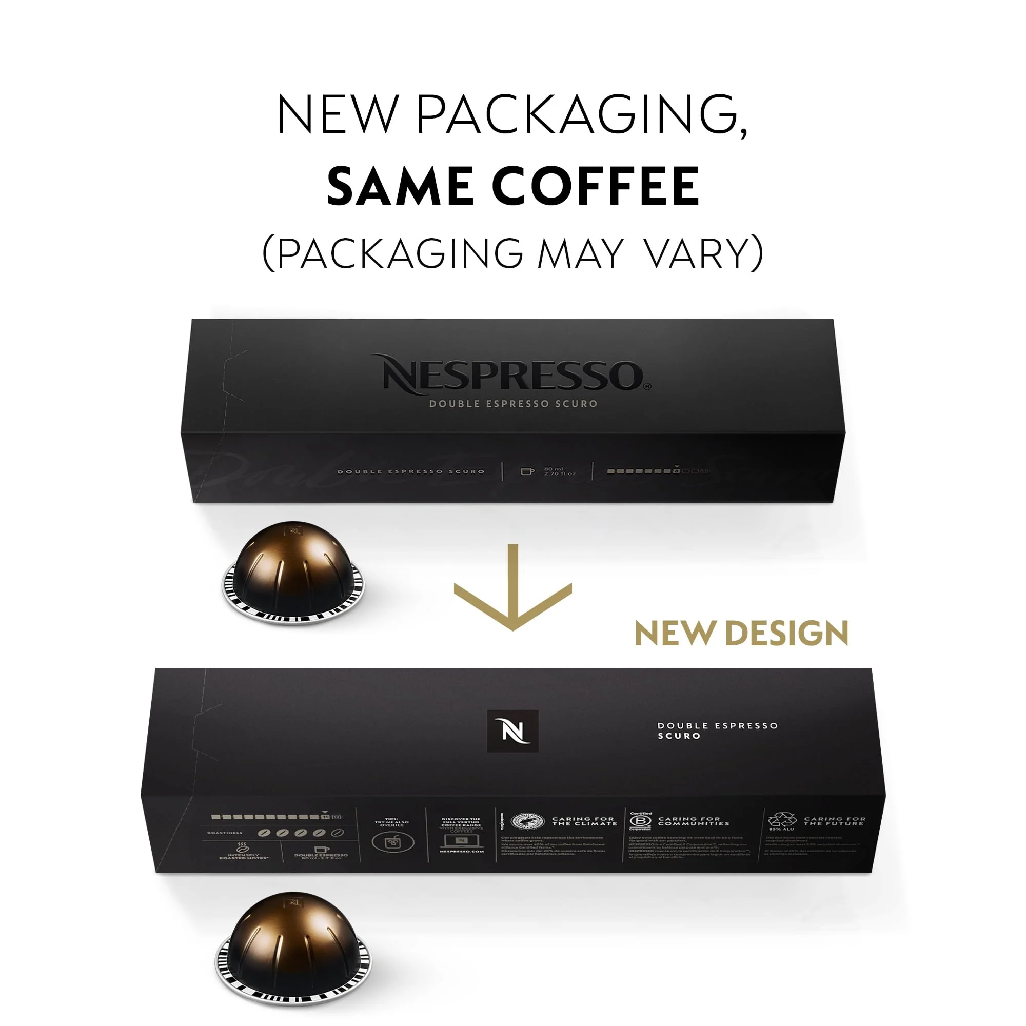 Nespresso Capsules Vertuo, Double Espresso Scuro, Dark Roast Espresso Coffee, 30-Count Coffee Pods, Brews 2.7oz. - Image 10