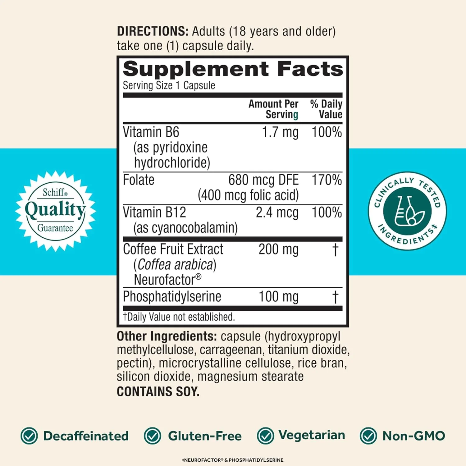 NEURIVA Plus Brain Supplement for Memory, Focus & Concentration + Cognitive Function with Clinically Tested Nootropics Phosphatidylserine and Neurofactor, VIT B6 & B12, 30 Count Capsules (2 Pack) - Image 8