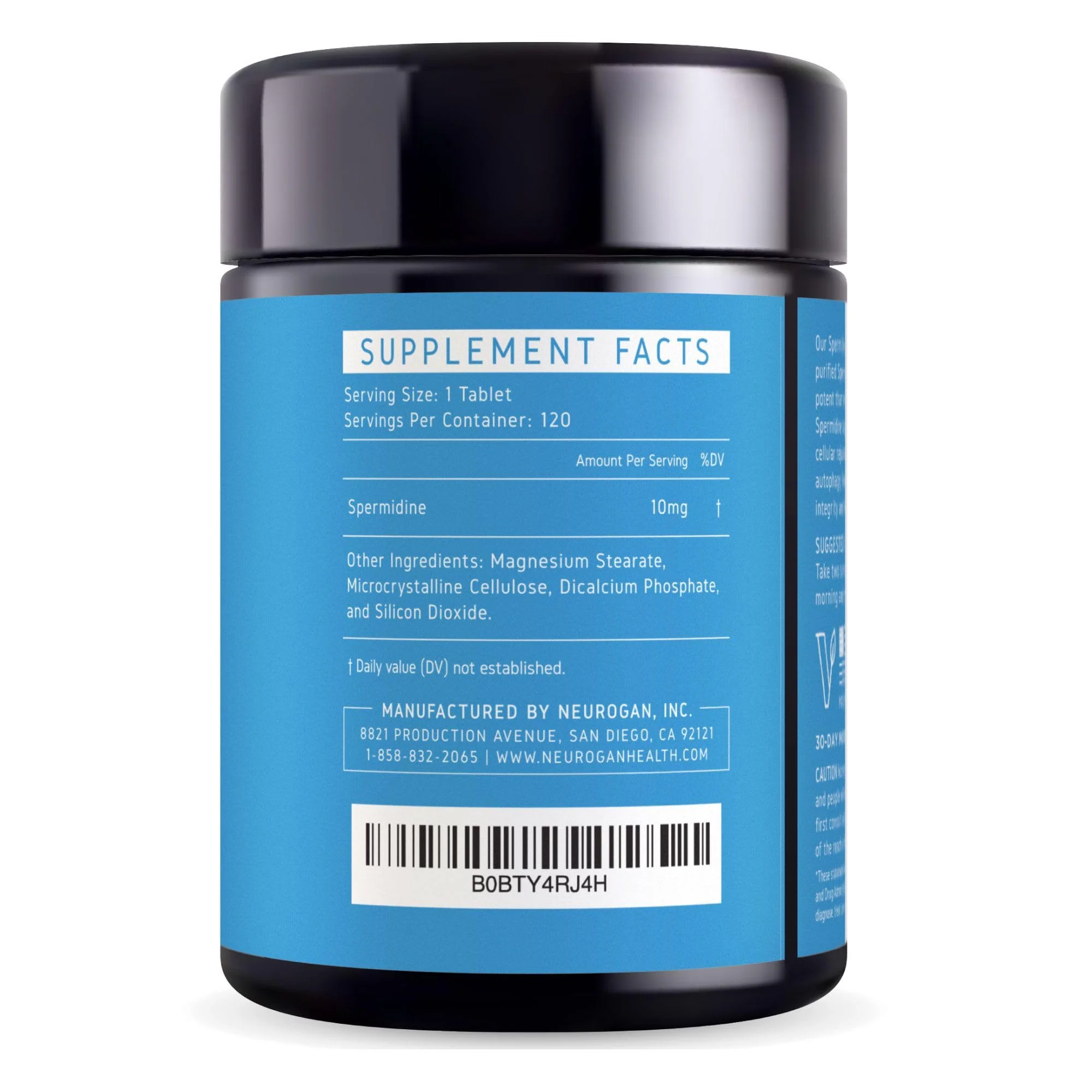 Neurogan Spermidine Supplement - 1200mg - 99% Pure 100x More Potent Than Rice & Wheat Germ Extract - for Cellular Health, Anti-Aging & Energy* - Made in USA - 10MG Per Serving - 120 Servings - Image 7