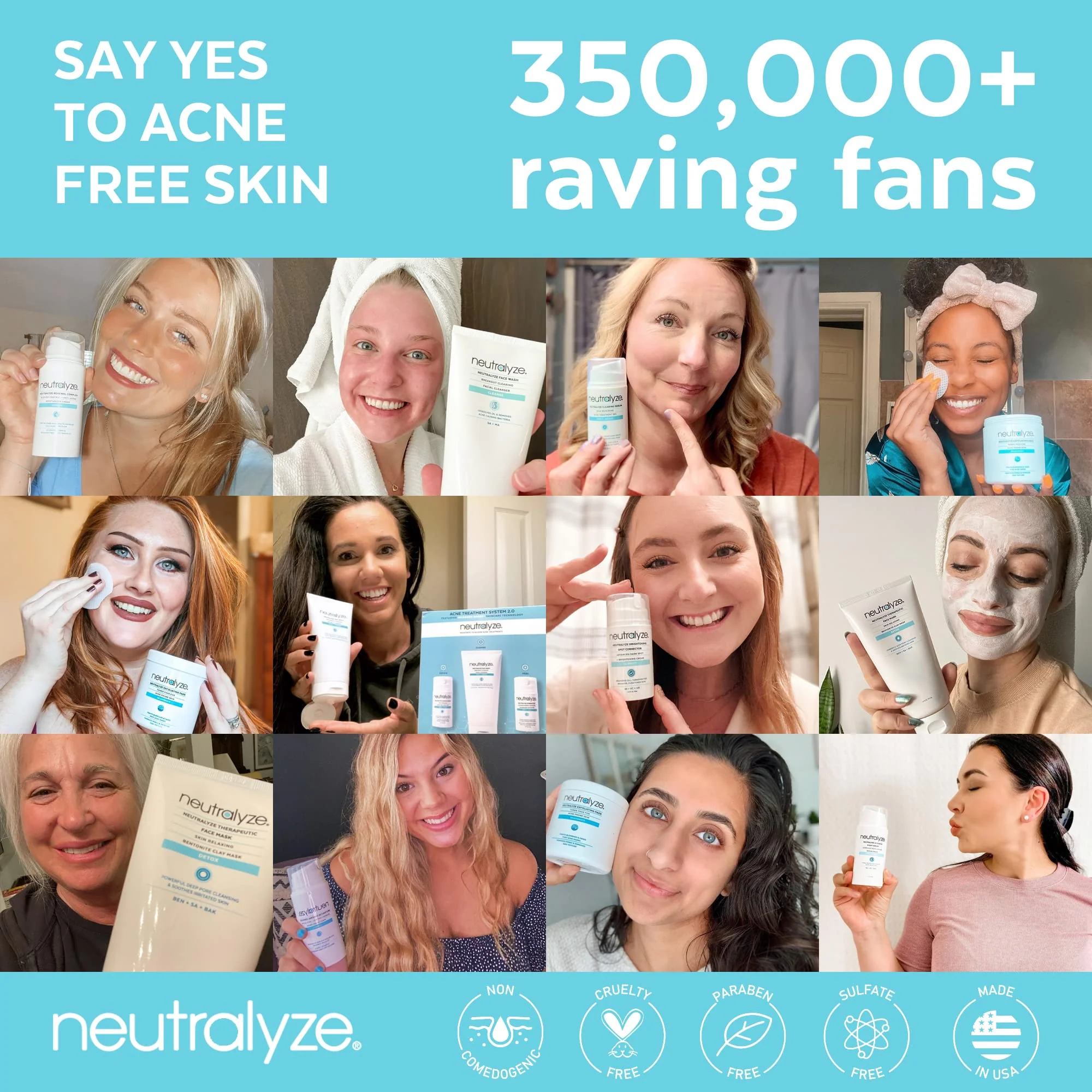Neutralyze Moderate to Severe Acne Treatment Kit 2.0 - Maximum Strength 3 Step Acne Kit with 2% Salicylic Acid, 2% Mandelic Acid & Nitric Oxide - Includes Face Wash, Clearing Serum & Synergyzer - Image 2