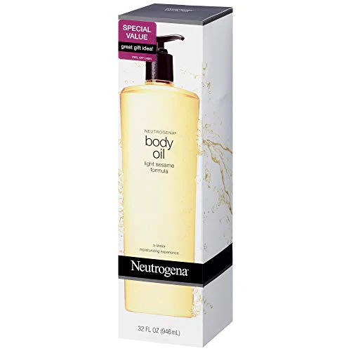 Neutrogena Lightweight Body Oil for Dry Skin, Sheer Moisturizer in Light Sesame Formula, 32 fl. oz - Image 2