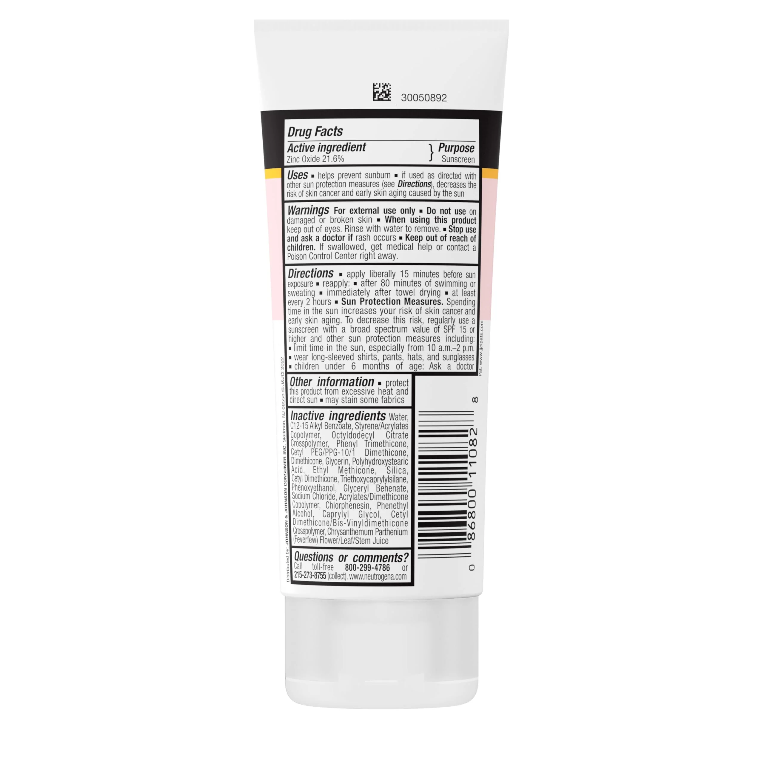 Neutrogena Pure & Free Baby Mineral Sunscreen Lotion with Broad Spectrum SPF 50 & Zinc Oxide, Water-Resistant, Hypoallergenic & Tear-Free Baby Sunscreen, 3 fl. oz, 3 pk - Image 8
