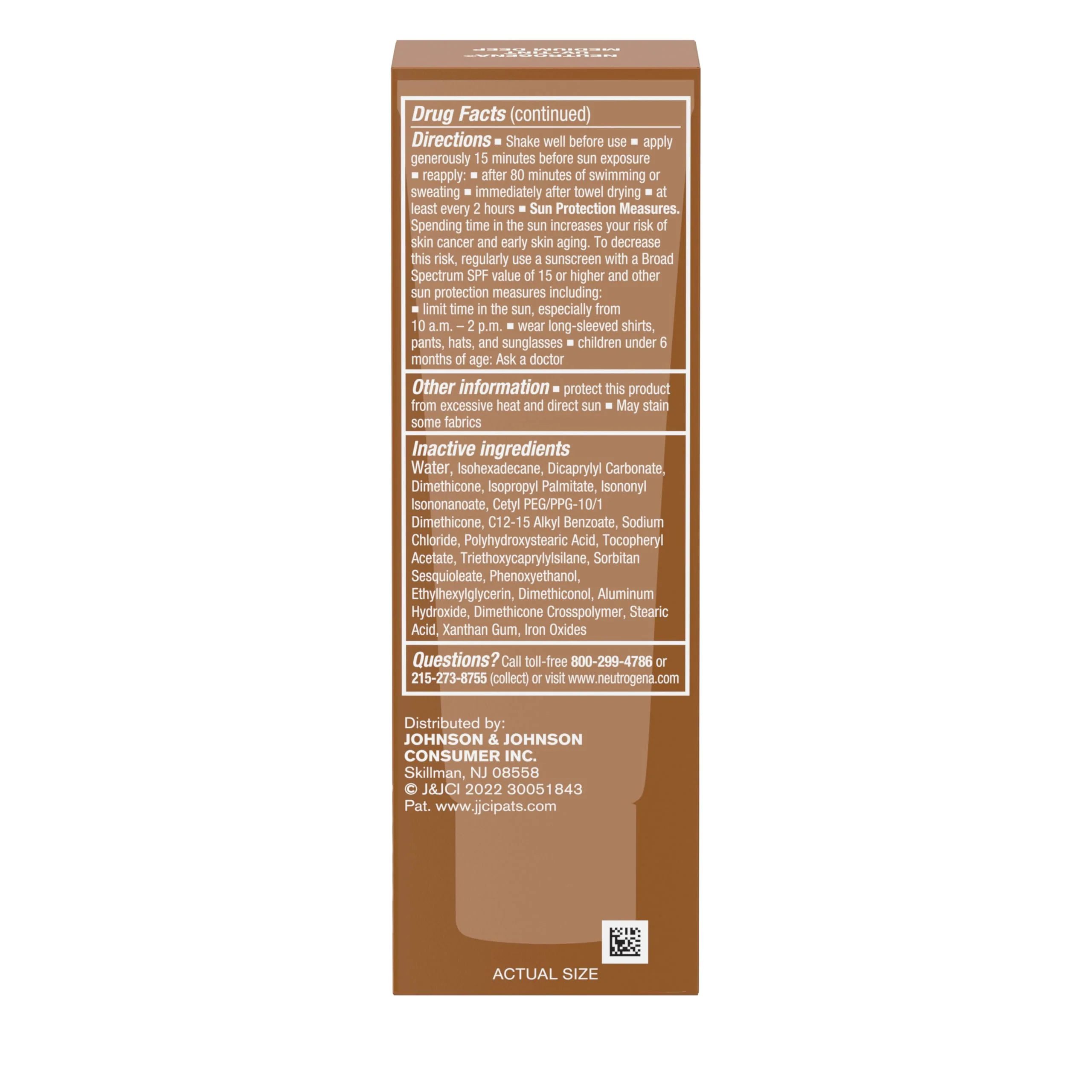 Neutrogena Purescreen+ Tinted Sunscreen for Face with SPF 30, Broad Spectrum Mineral Sunscreen with Zinc Oxide and Vitamin E, Water Resistant, Fragrance Free, Medium Deep, 1.1 fl oz - Image 2